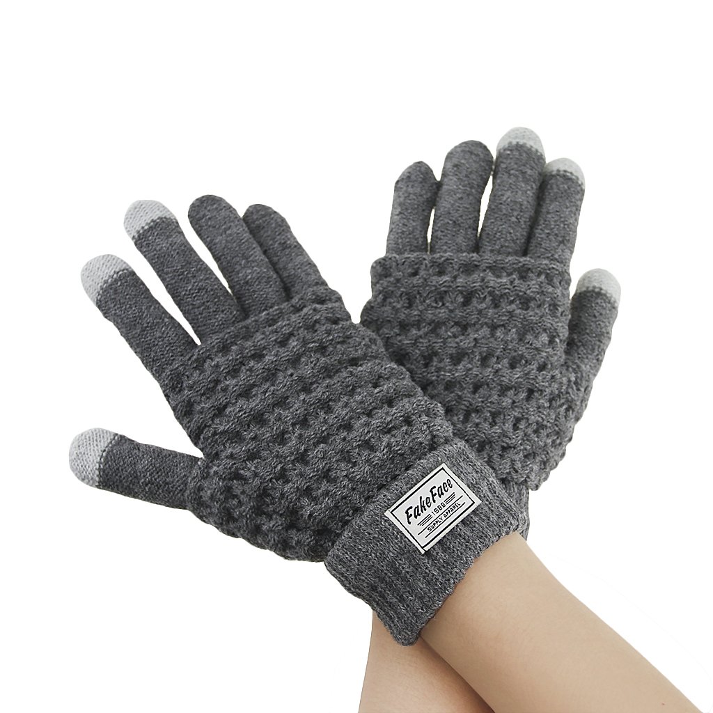 Warm Knitted Wool Touchscreen Gloves for iPhone, Android Phones & Tablets - Winter Texting Gloves for Men & Women - Perfect for Cold Weather, Outdoor Activities & Daily Commute
