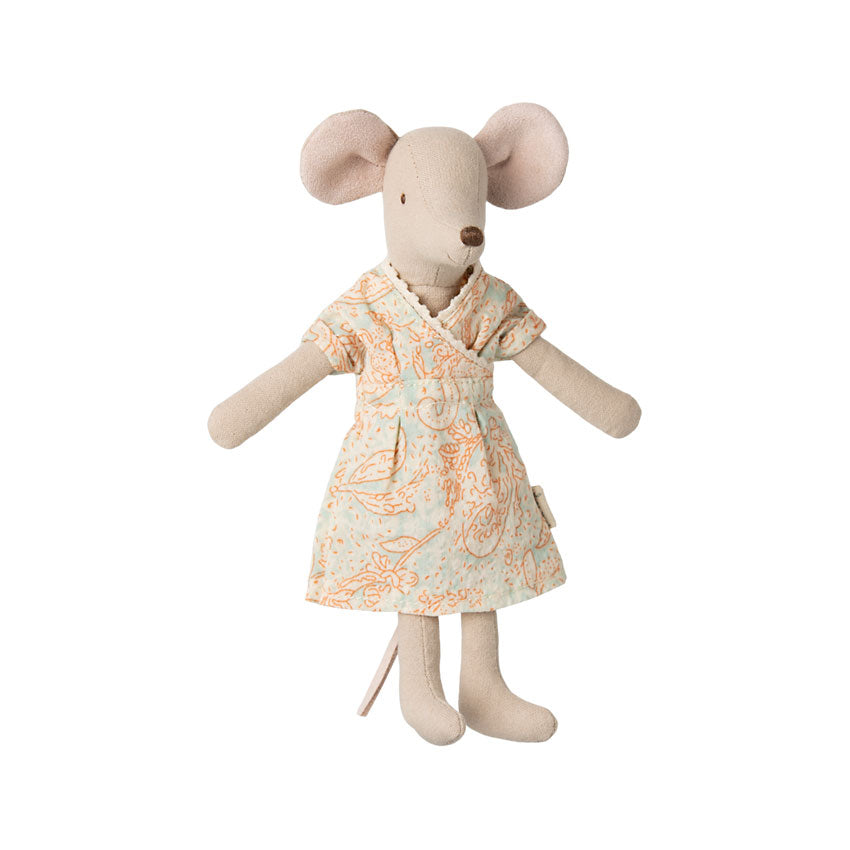 Maileg Mum Mouse Doll with Dress - Adorable Collectible Toy for Kids & Adults | Perfect for Playtime, Gifts, and Home Decor