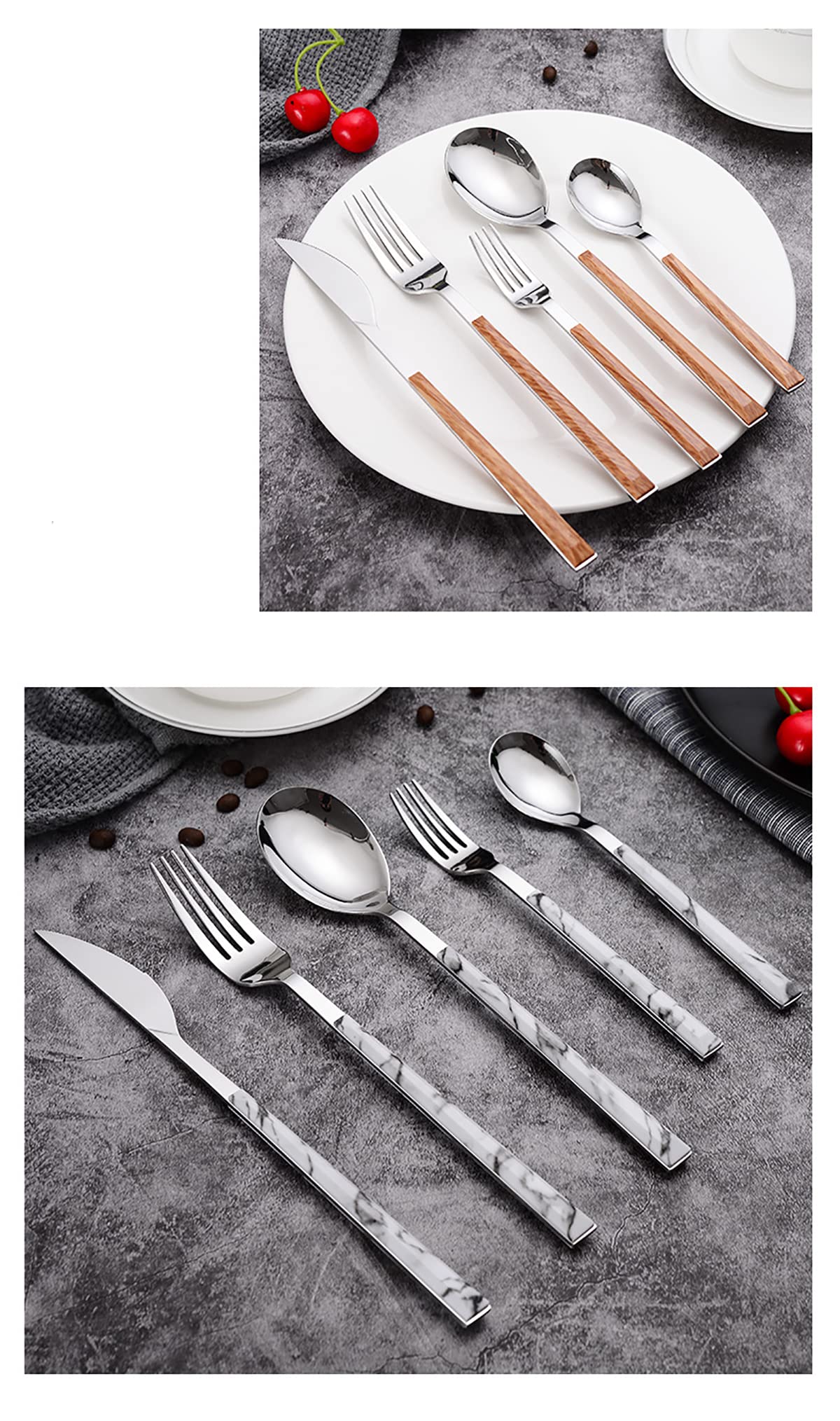 IKXO 32-Piece 18/10 Stainless Steel Flatware Set for 8 - Satin Finish Silverware Set with Knives, Forks, Spoons - Durable Kitchen & Tableware for Camping, Office, School Lunch - Dishwasher Safe - Perfect for Dinner Parties, Picnics & Everyday Use