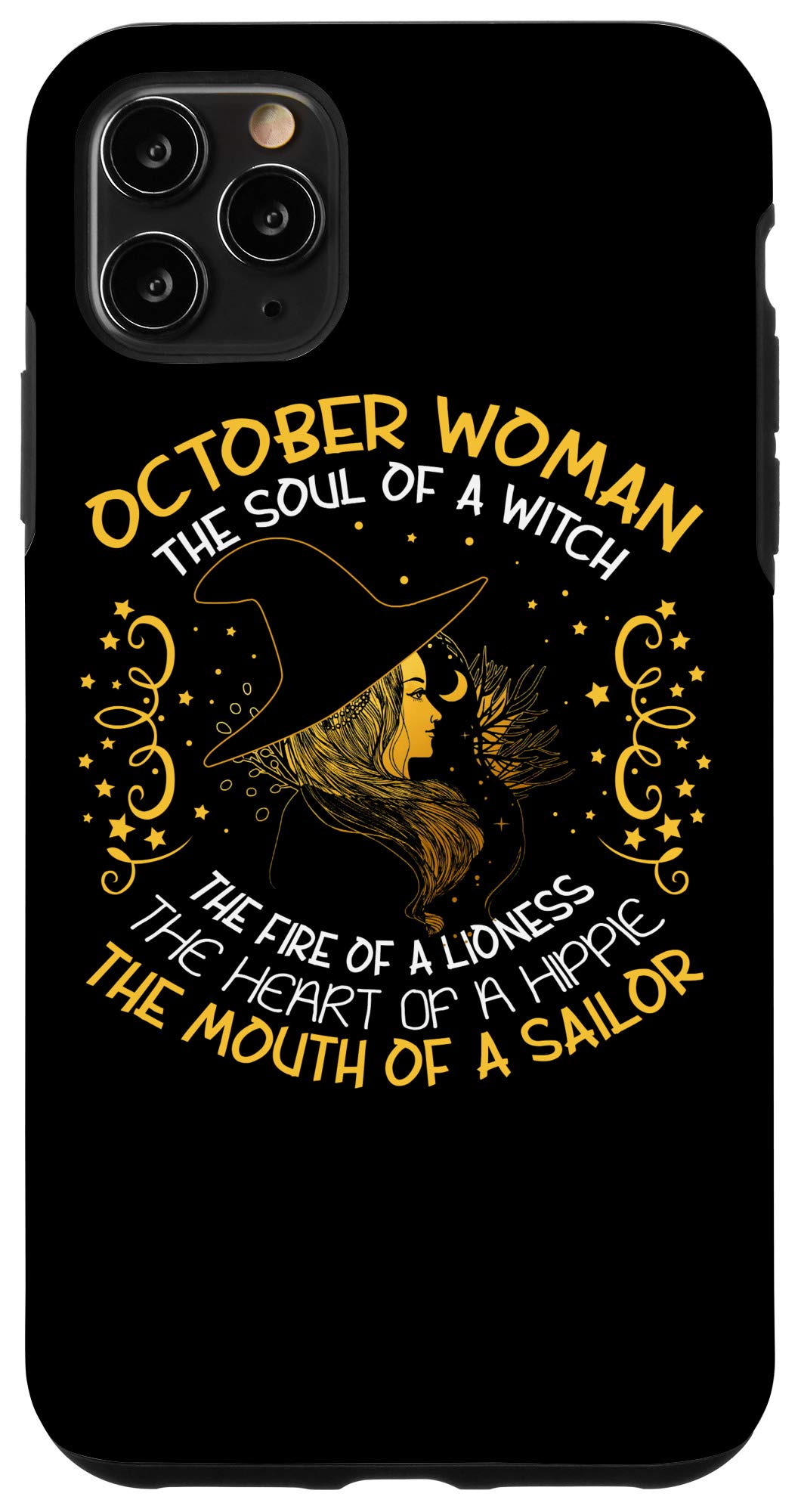 iPhone 11 Pro Max Case - Witch Moon Design - Perfect October Birthday Gift for Women - Ideal for Halloween, Autumn Season & Witch-Themed Parties