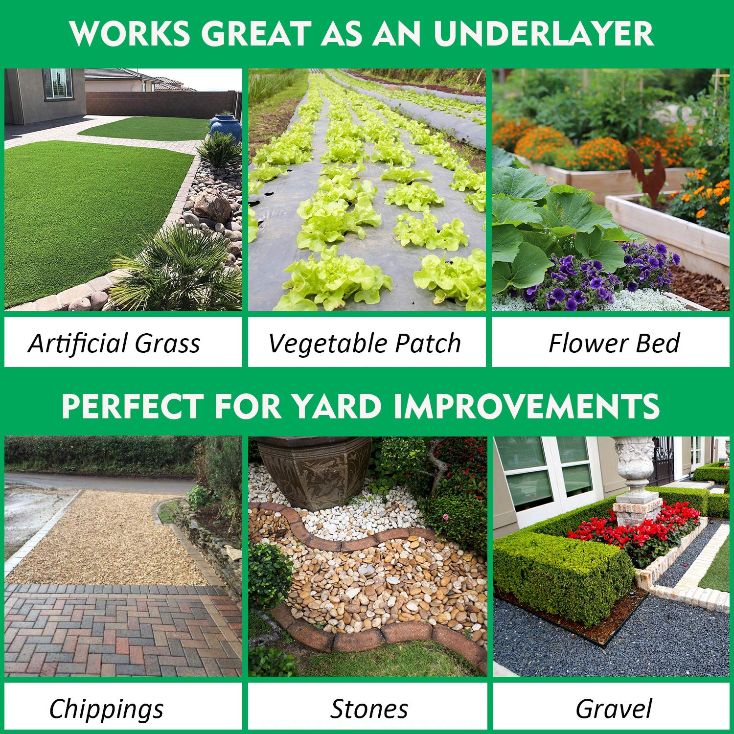 Premium 5oz Heavy Duty Weed Barrier Landscape Fabric - Commercial Grade Ground Cover for Gardening, 6ft x 300ft, Black | Ideal for Weed Control in Gardens, Landscaping Projects & Agricultural Use