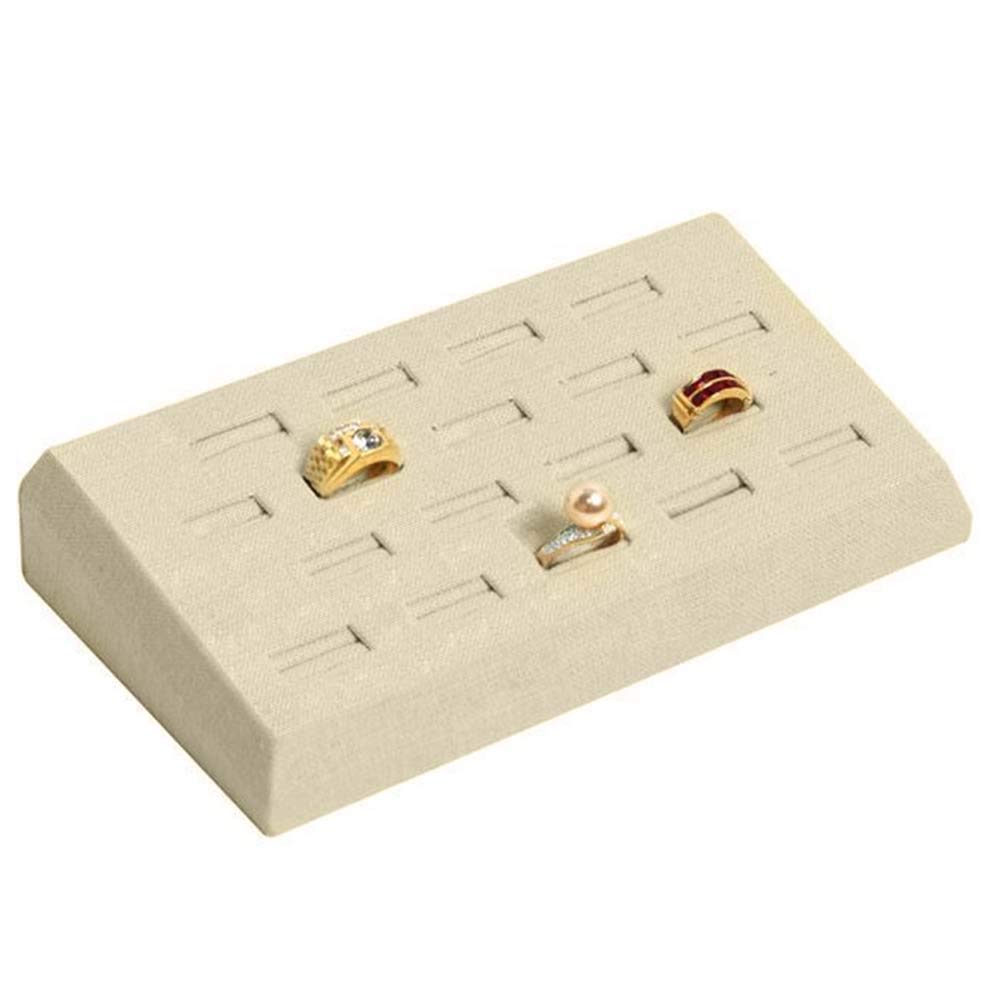 Linen Jewelry Ring Display Tray - Holds 18 Rings for Necklaces, Bracelets & Earrings | Perfect for Jewelry Store, Boutique & Home Organization