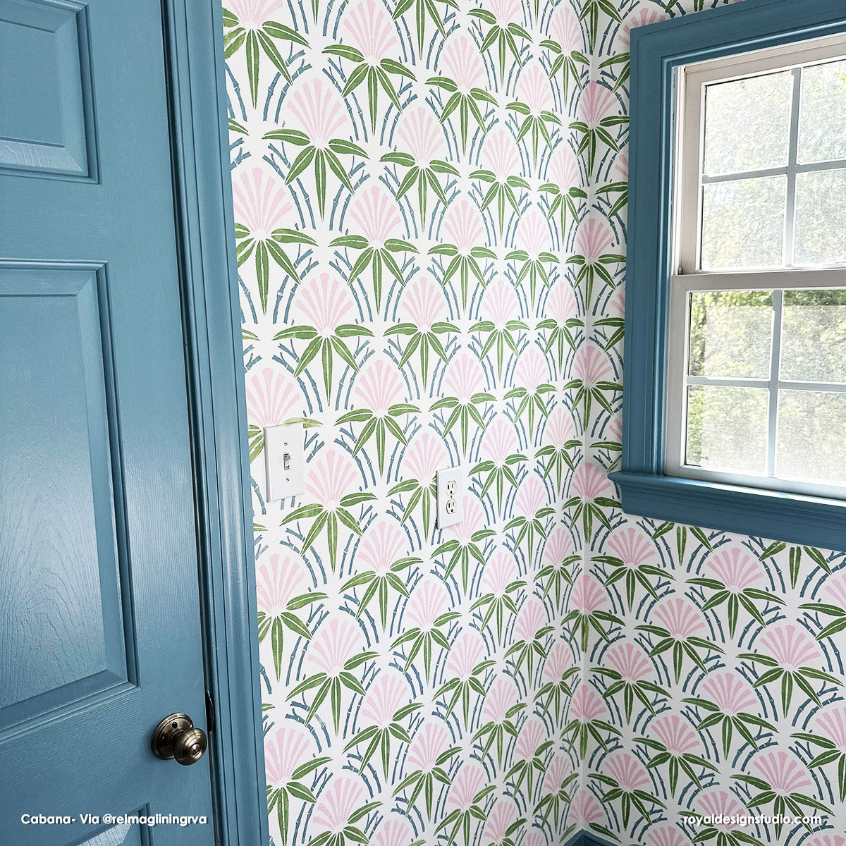 Premium Bamboo Wall Stencil for DIY Home Decor - Reusable Cabana Pattern Template for Walls, Furniture & Crafts - Perfect for Beach House, Boho & Tropical Room Designs
