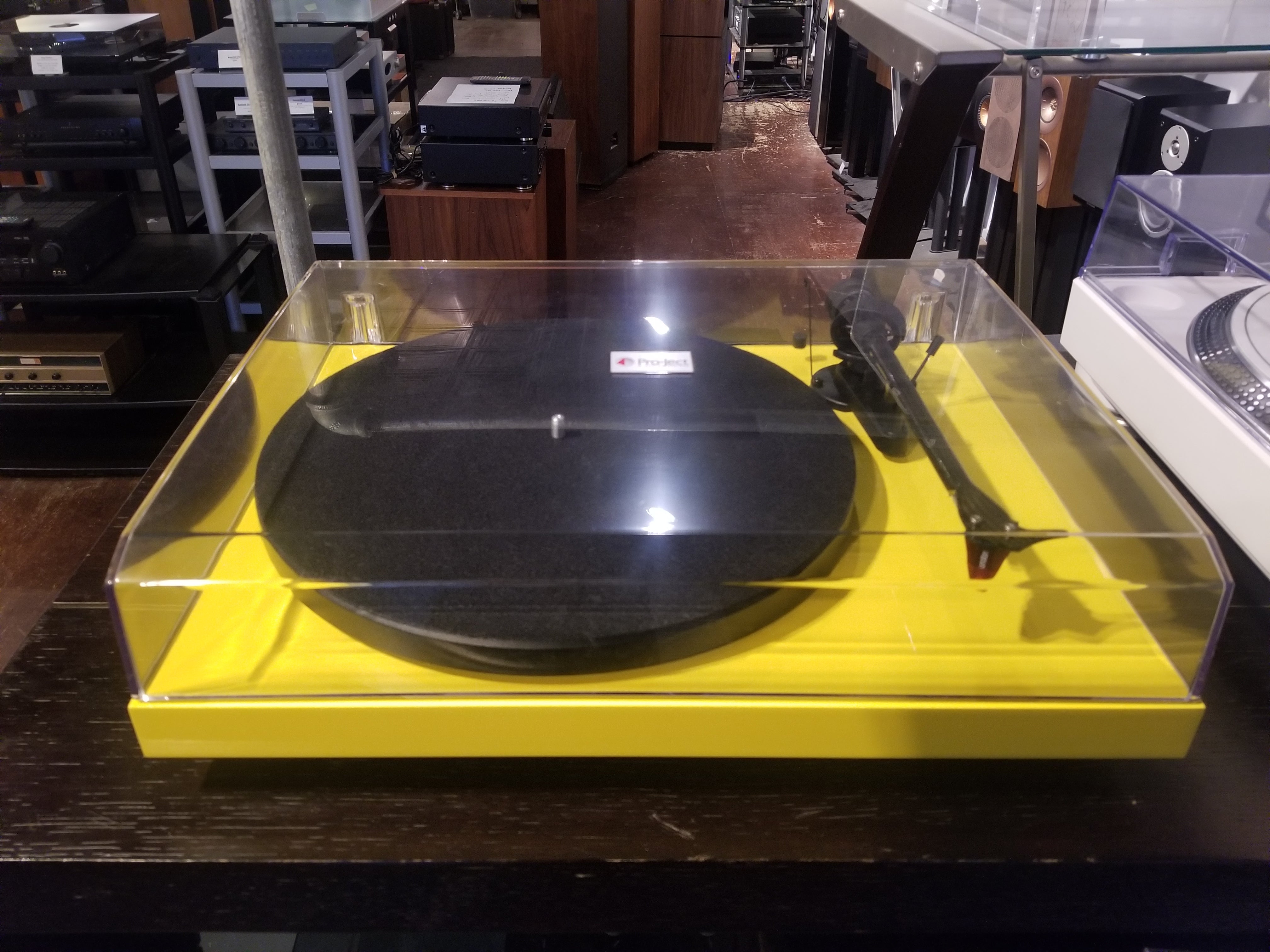 Pro Ject Debut Carbon DC Yellow Turntable with Box & Manual - High-Fidelity Vinyl Record Player for Audiophiles & Home Entertainment