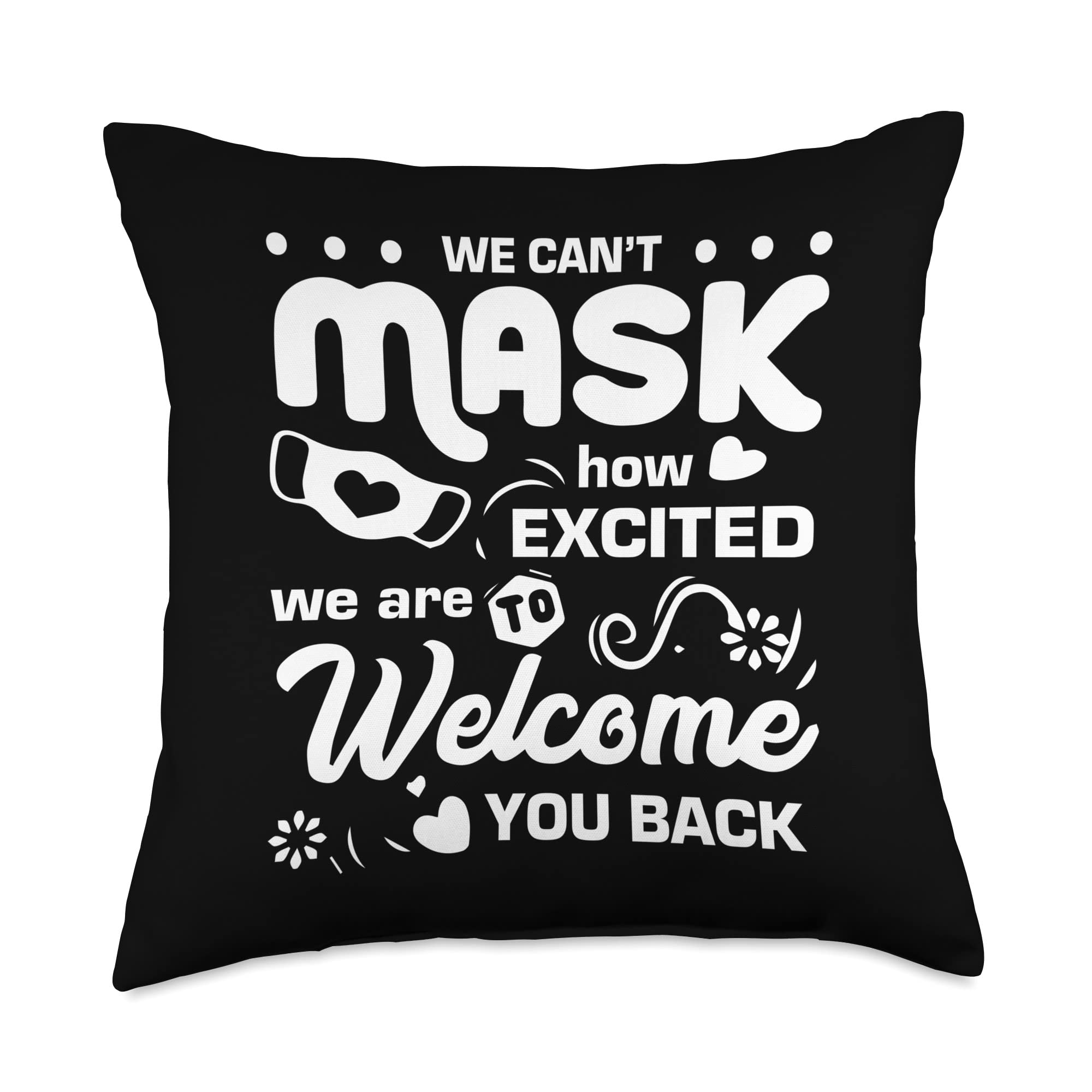 1st Day of School Teacher Shirts & Gifts - Welcome Back Teacher Apparel with Matching Face Mask & 18x18 Multicolor Throw Pillow - Perfect for Classroom Decor, Teacher Appreciation & Back to School Celebrations