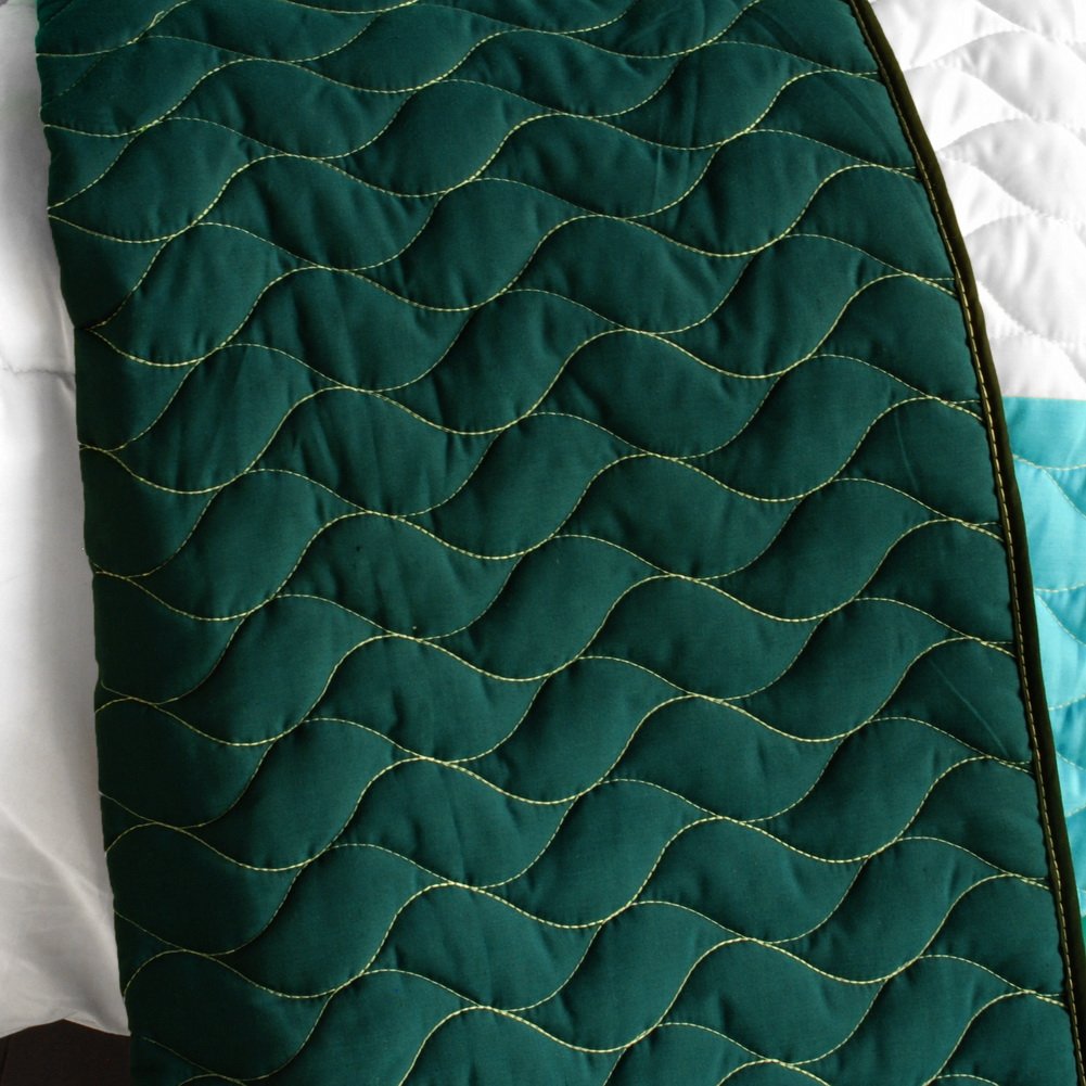 Elissa Love Vermicelli-Quilted Patchwork Geometric Quilt Set - Full/Queen Size Bedding for Modern Farmhouse & Bohemian Bedroom Decor