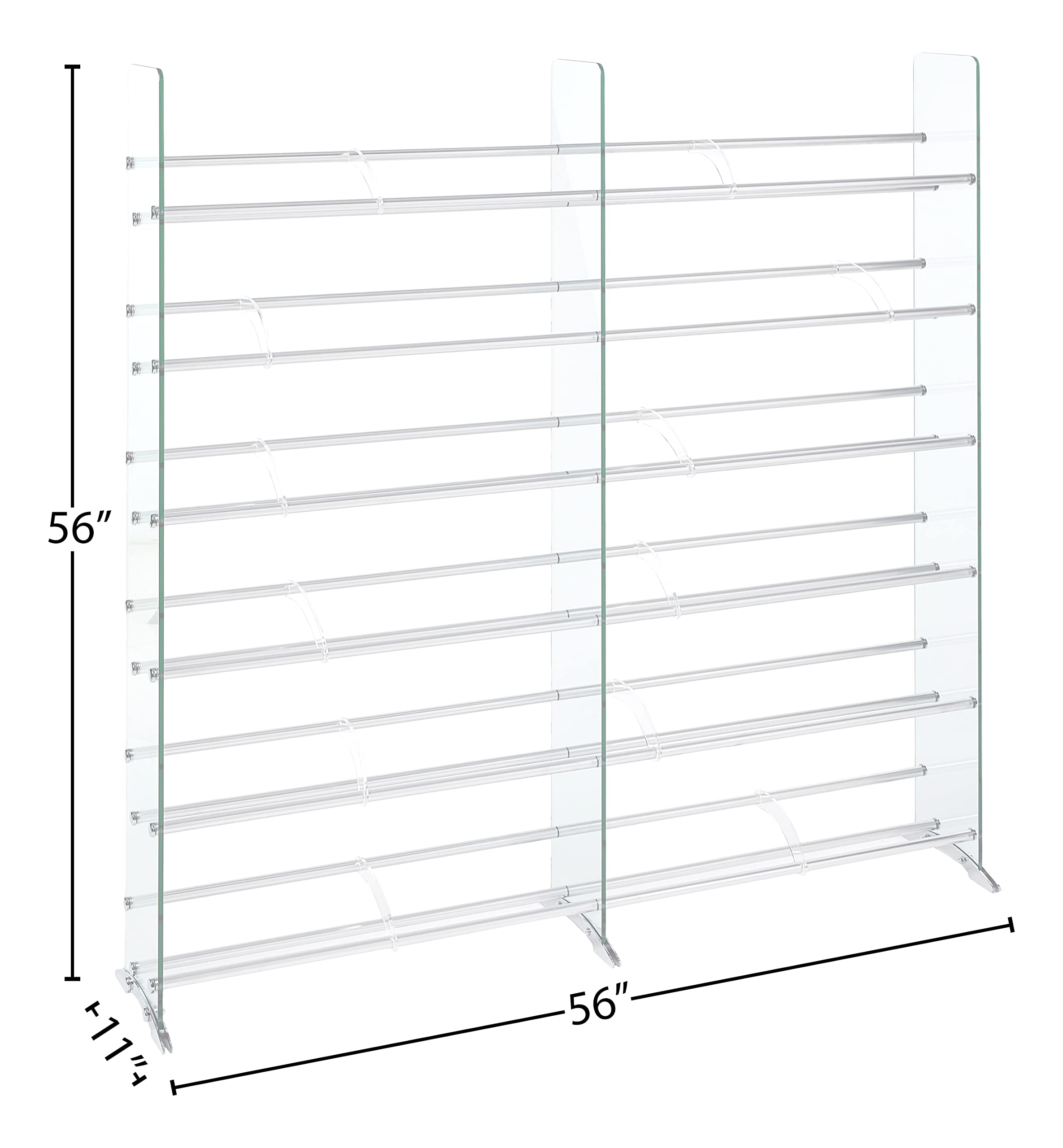 TransDeco Clear/Silver CD/DVD Storage Rack - Holds 792 Discs (Model 552) - Perfect for Organizing Movies, Music & Games in Living Rooms, Offices & Media Centers