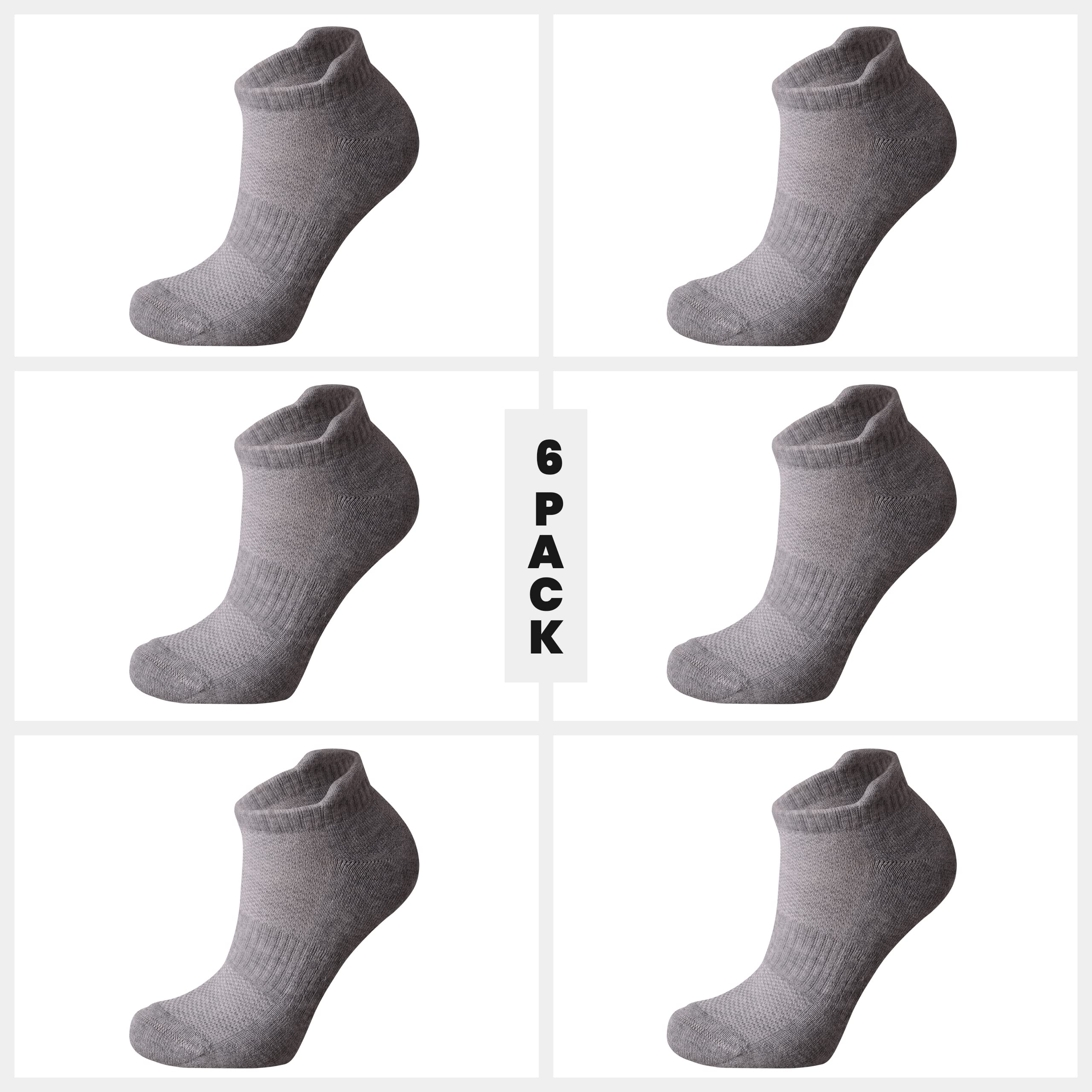 Bamboo Women's Ankle Socks 6 Pack - Low Cut Breathable Running Socks for Women Size 5-10 - Soft Comfortable No Show Socks for Workout, Yoga & Daily Wear - Perfect Christmas Gift for Her