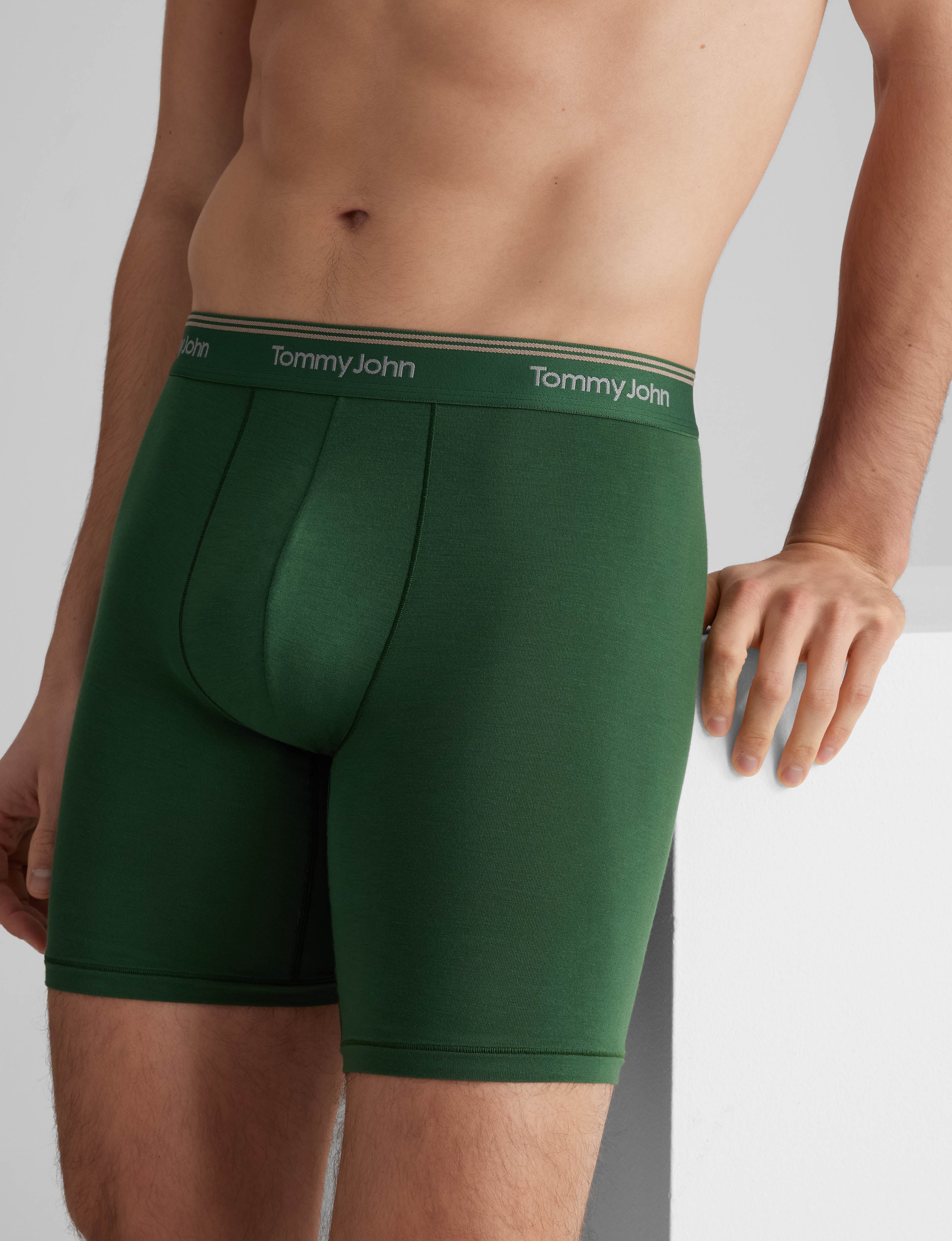Ultra Soft Flex Mid-Length Boxer Briefs for Men - 6 Pack | Breathable & Comfortable Underwear for Everyday Wear, Workout & Sports