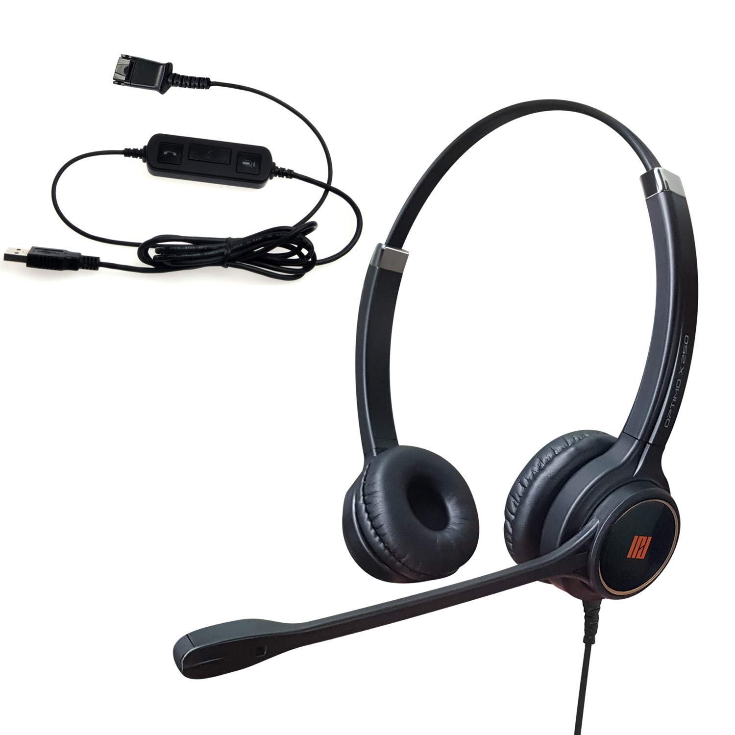 IPD IPH-255 USB Noise Cancelling Headset with Microphone for Office & Call Centers | Compatible with Skype, Microsoft Teams, Cisco Jabber | Perfect for Remote Work & Online Meetings