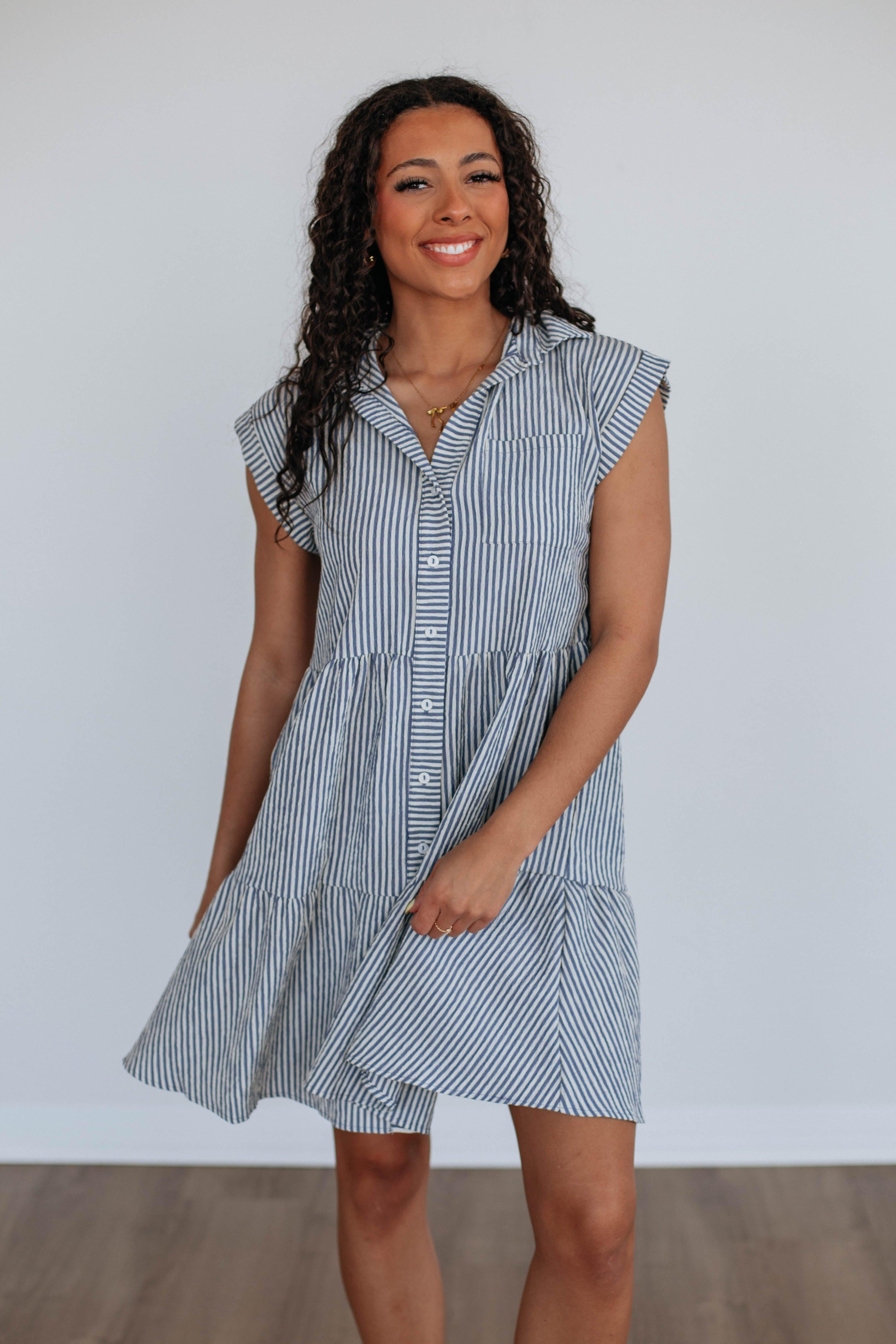 Ivery Striped Dress for Women - Flowy Summer Casual Dress with Pockets - Perfect for Beach, Vacation, and Everyday Wear