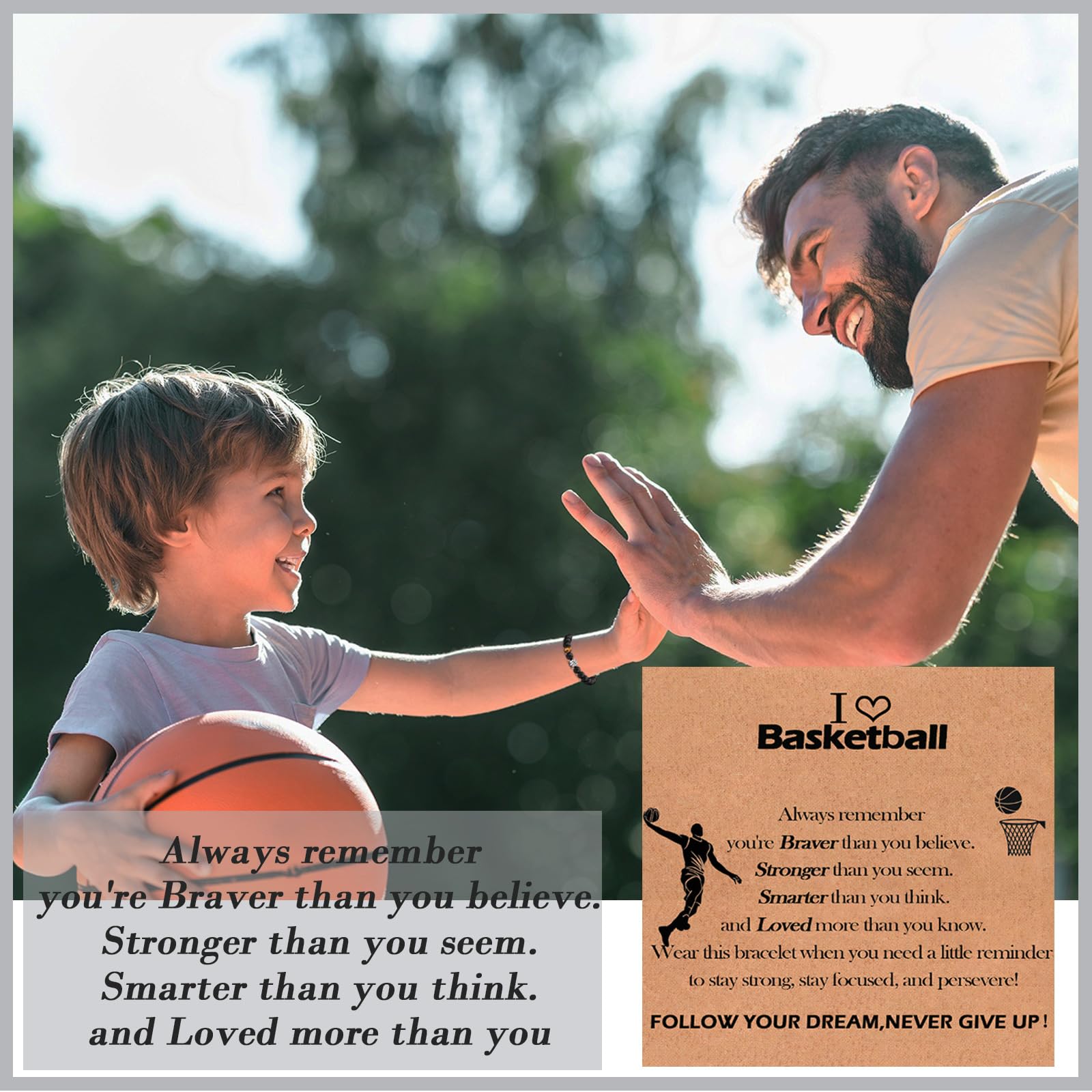 KORAS Football Basketball Bracelet for Teenage Boys - Sports Jewelry Gift for Son, Nephew, Grandson - Perfect for Birthday, Graduation, Christmas - Great for Game Day & Sports Fans
