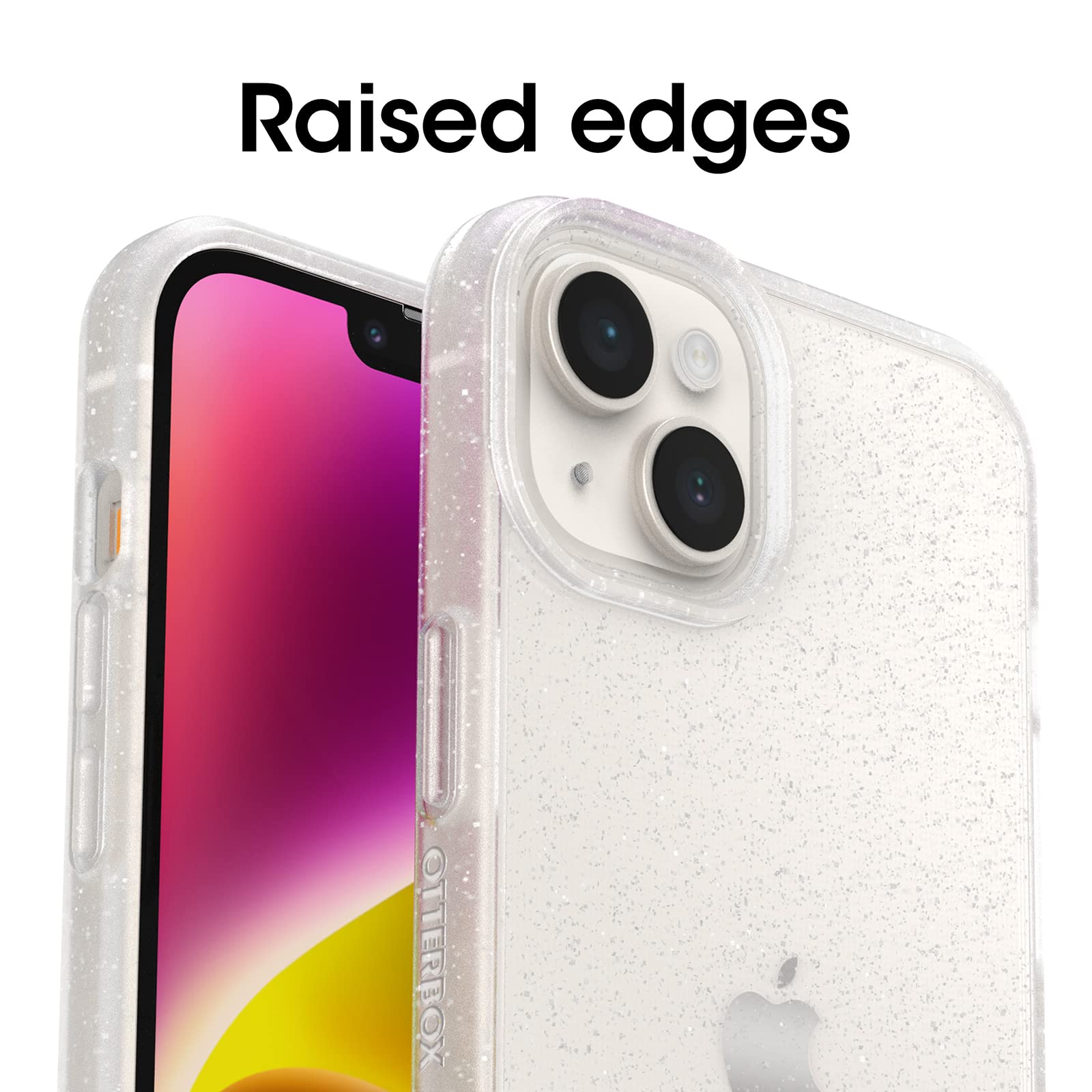 OtterBox iPhone 14 Plus Prefix Series Case - STARDUST (Clear/Glitter) | Slim Protective Cover with Raised Edges for Camera & Screen Protection | Wireless Charging Compatible | Perfect for Everyday Use, Travel & Outdoor Activities