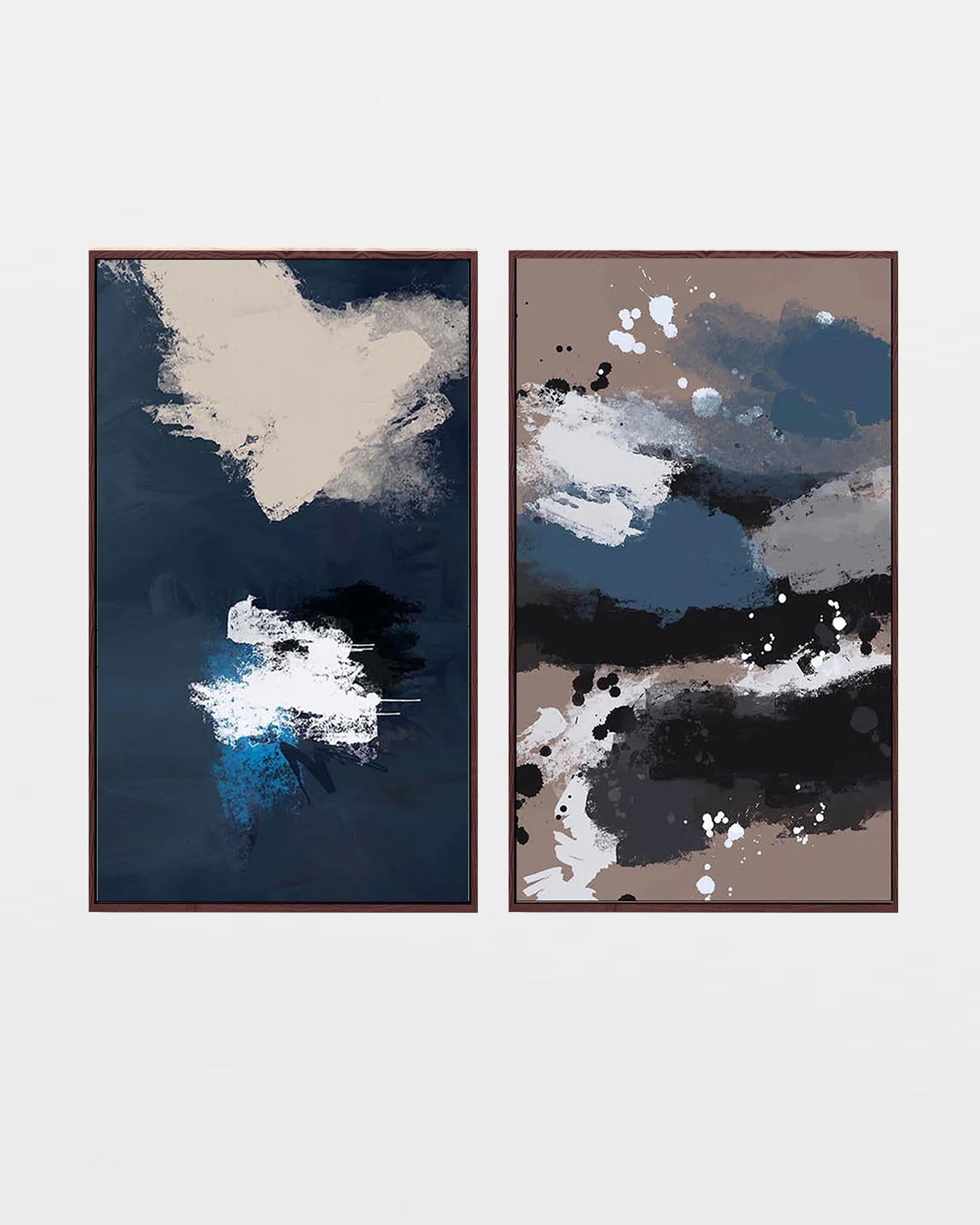 Sierra Framed Canvas Wall Art Set of 2 - Modern Landscape Paintings for Living Room, Bedroom & Office Decor