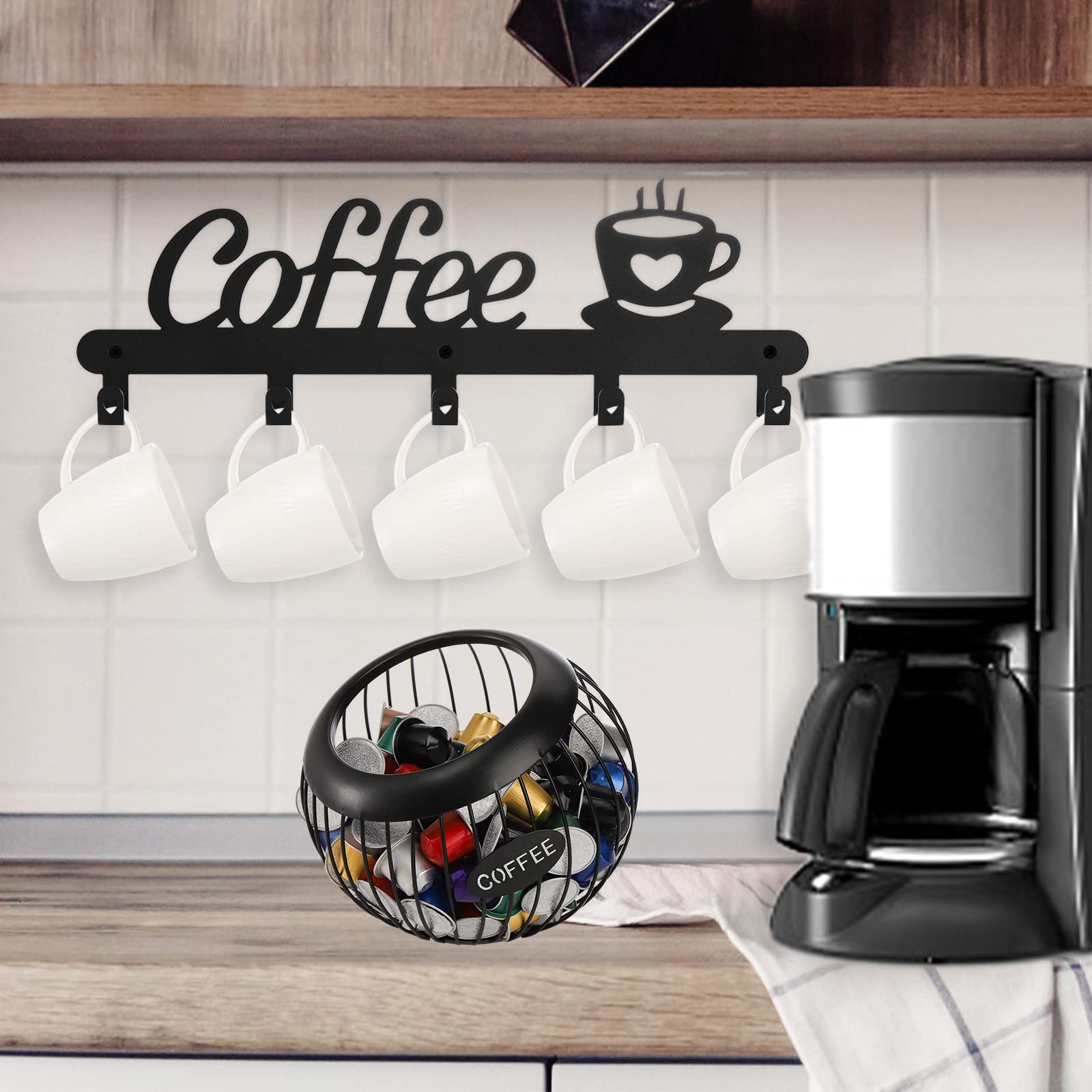 TOPZEA Large Capacity Metal Coffee Pod Holder - Organize K-Cups, Espresso Capsules & Coffee Pods for Coffee Bar, Counter & Station | Durable Coffee Accessories for Home & Office Use