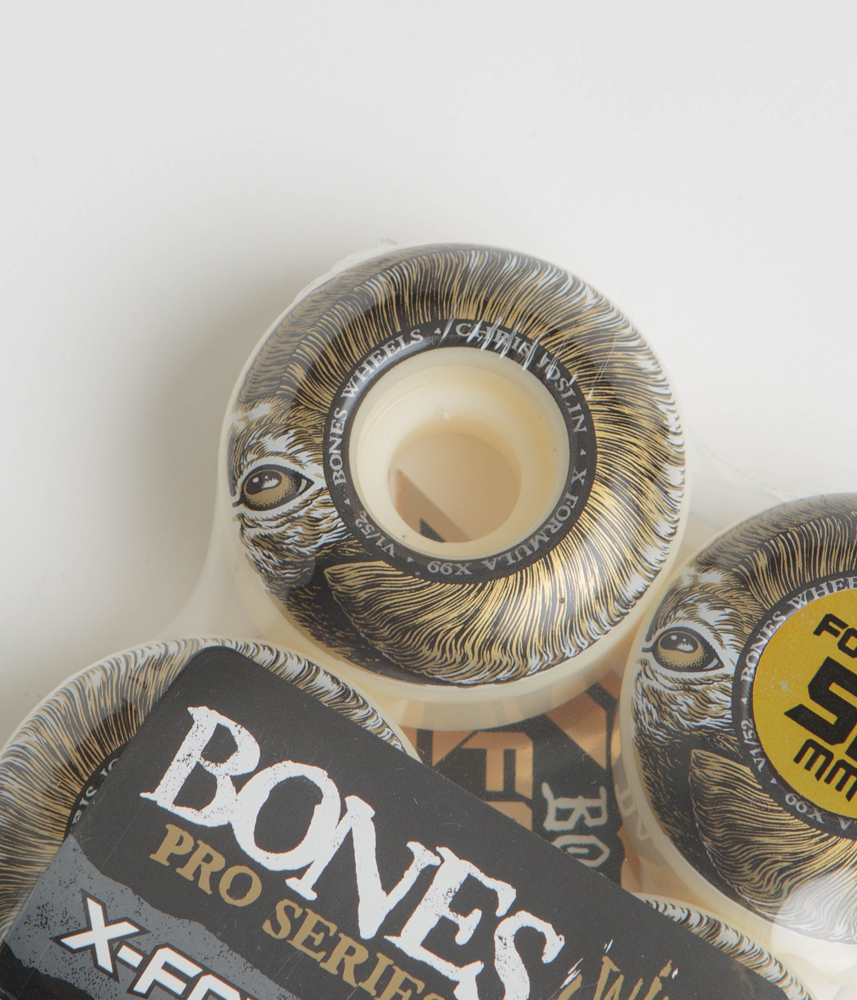 Bones X Formula Joslin Rampage 99A V1 Standard Skateboard Wheels - White 52mm - Perfect for Street Skating and Park Tricks