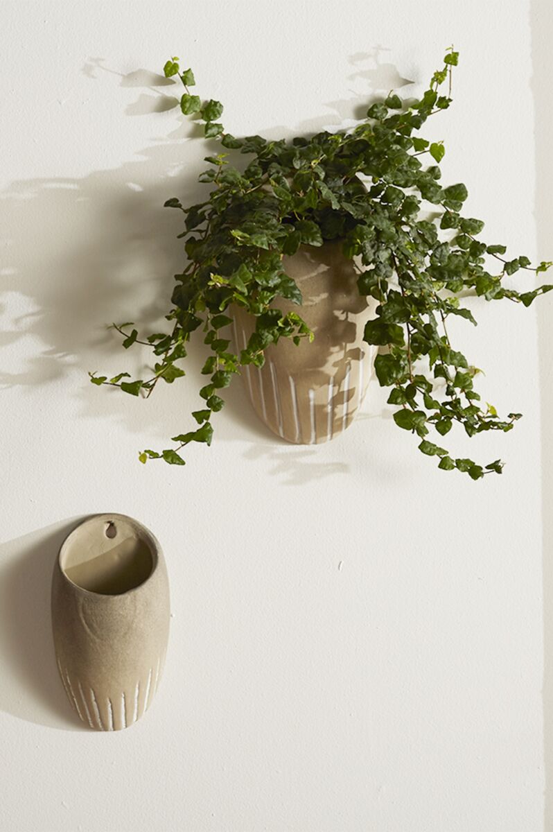 Tatcha Wall Vase - 4.75x2.75x8.75 Inches Modern Ceramic Hanging Vase for Home & Office Decor | Perfect for Flowers, Succulents, and Wall Display
