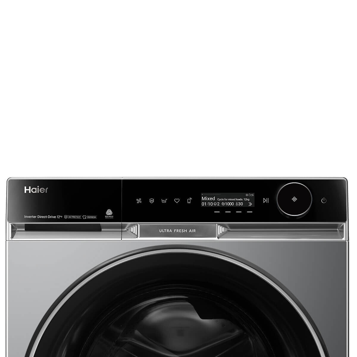 Haier 600 Series 12kg Front Load Washing Machine with UV Protection - Dark Gray (HWF12PXB1) - Perfect for Large Families & Energy-Efficient Laundry