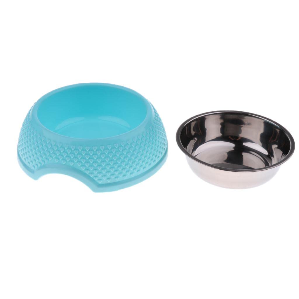 Non-Slip Stainless Steel Pet Bowl for Dogs & Cats - Sky Blue Feeder & Water Dish for Anti-Tip Mess-Free Feeding at Home or Travel