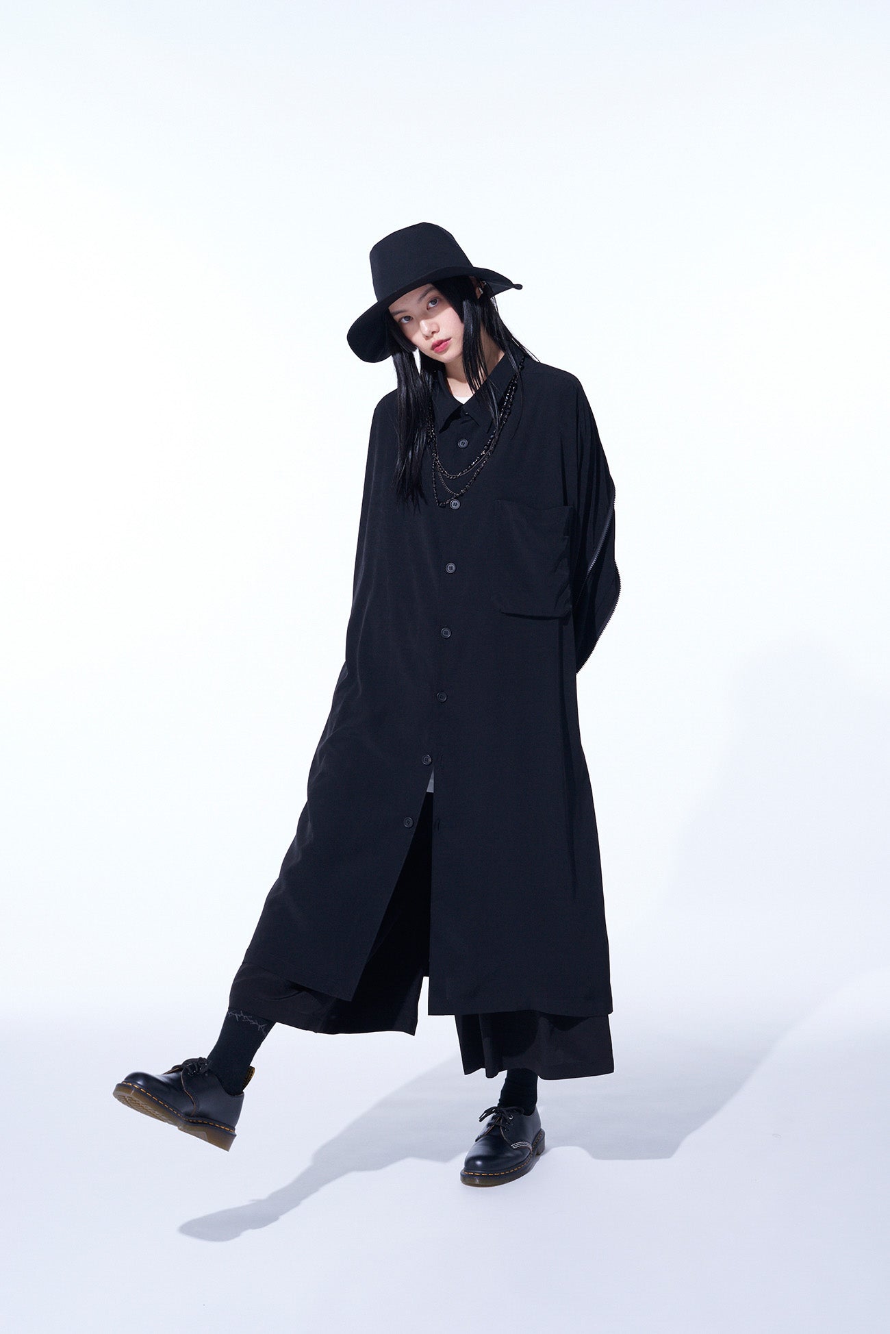 Elegant Crepe de Chine Back Yoke Zip Coat for Women – Perfect for Office Wear, Evening Outfits & Fall Layering