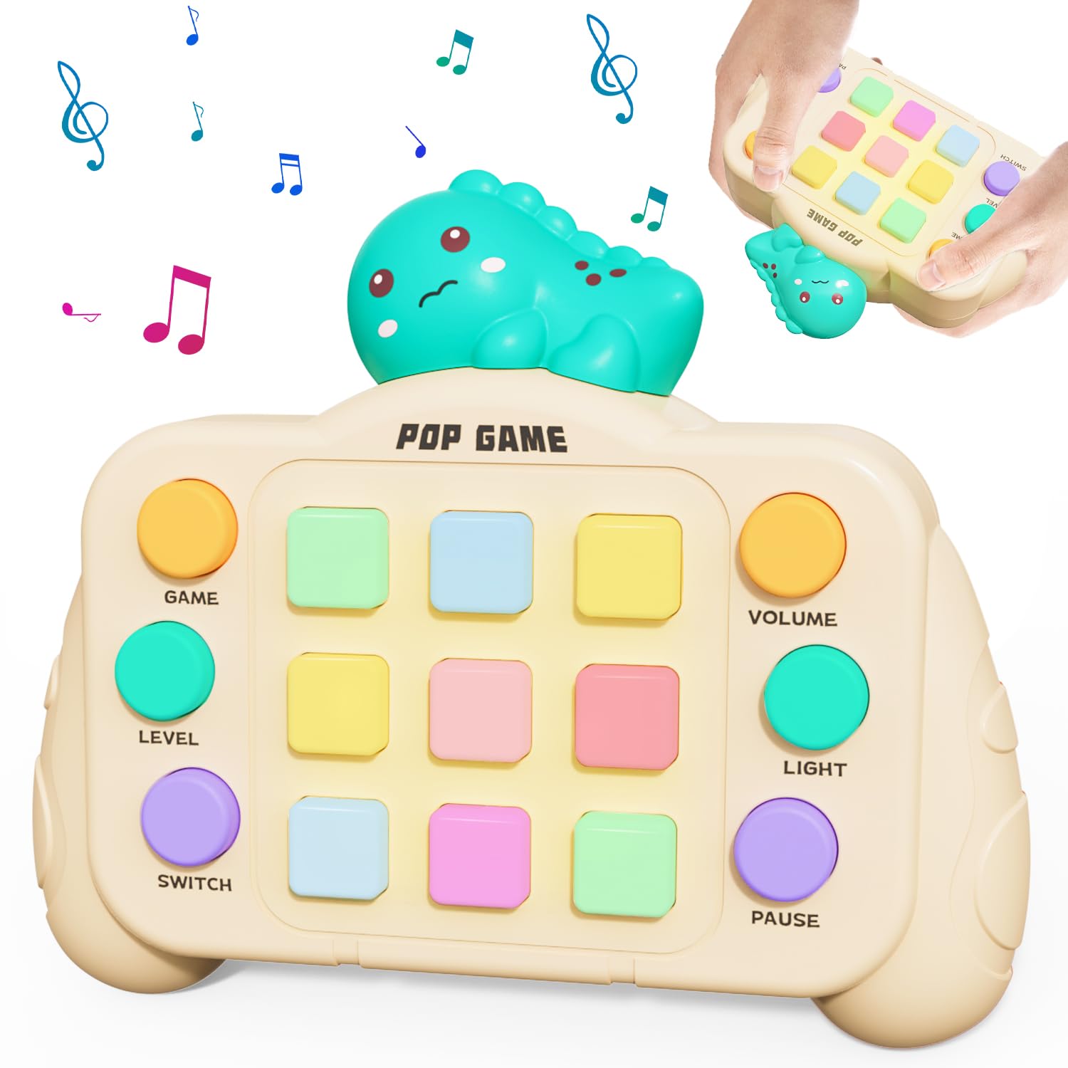Fast Push Bubble Fidget Toy - Light Up Pop Game Console for Kids & Adults - Stress Relief & Sensory Toy - Perfect Birthday Gift for Parties, Travel & Office Breaks