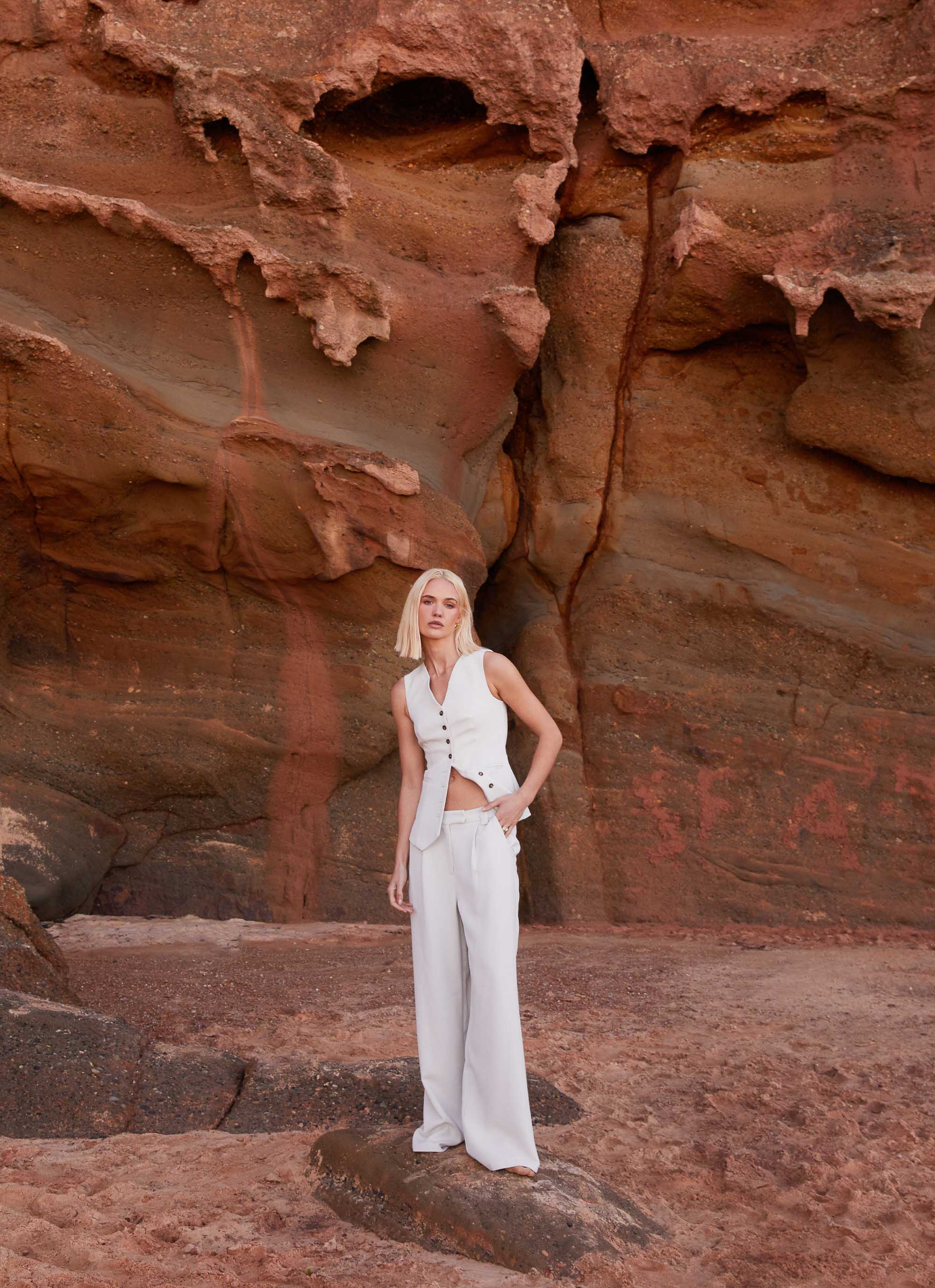 Alexis Vest Top for Women - Soft Pebble Color Sleeveless Casual Tank Top | Perfect for Summer, Layering & Everyday Wear