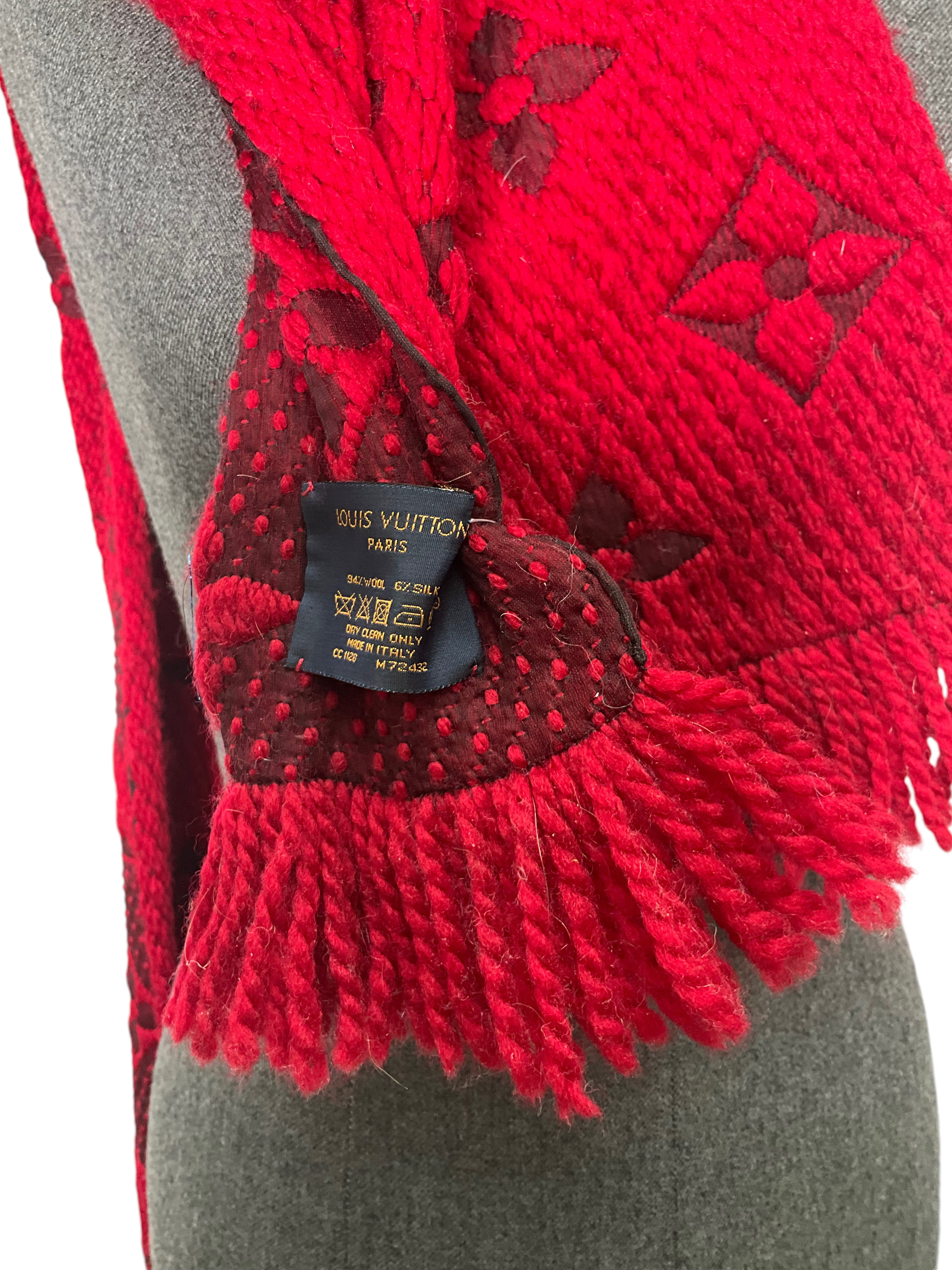 Authentic Louis Vuitton Monogram Logomania Fringe Scarf - Luxury Designer Cashmere Shawl for Women - Perfect for Parties, Travel & Fashion Accessories