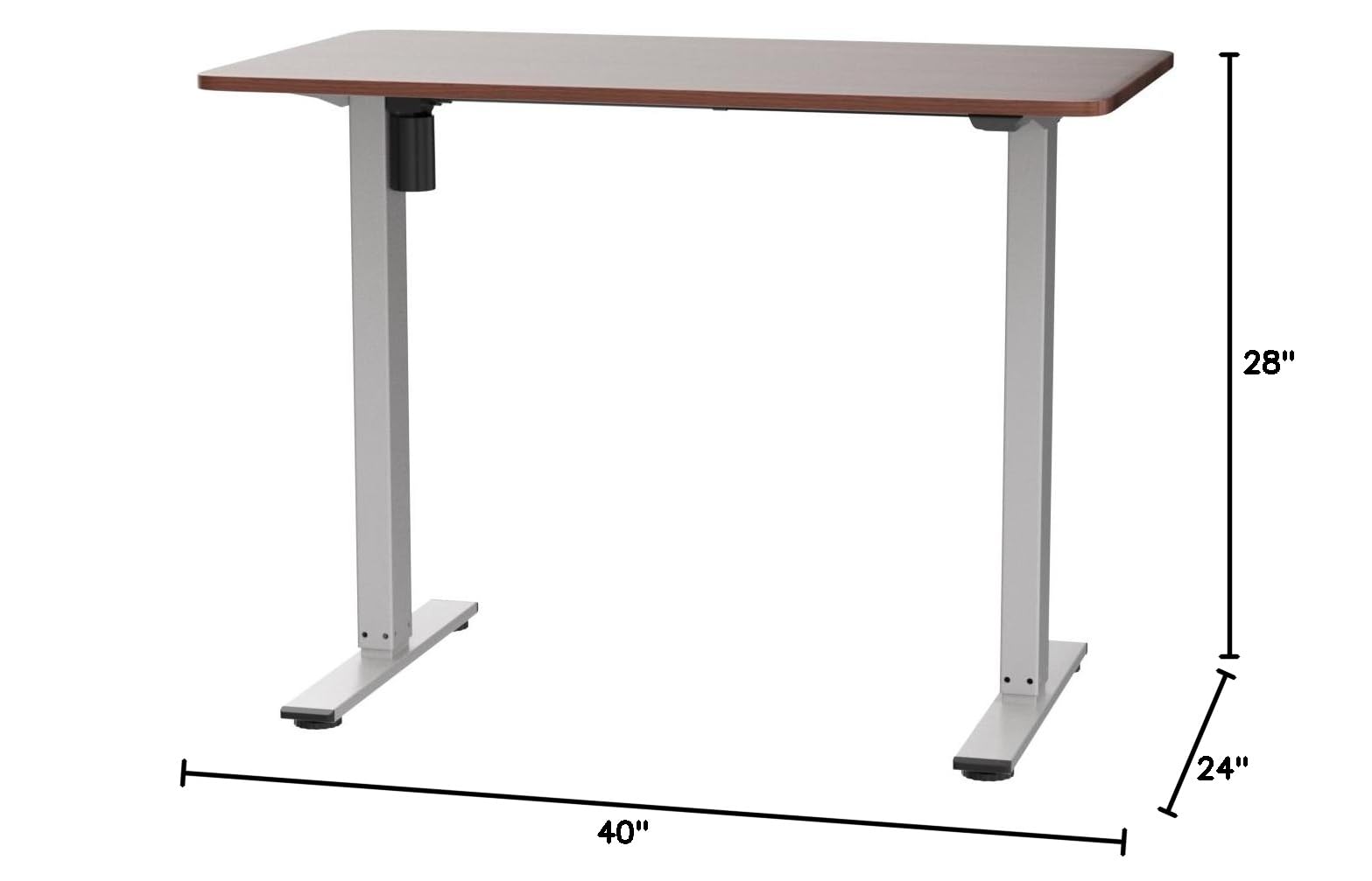 FLEXISPOT EN1 Electric Height Adjustable Standing Desk 40 x 24 Inches - Small Space Home Office Sit Stand Desk with White Frame & Mahogany Desktop (2 Packages) - Perfect for Work from Home, Gaming & Study Setup