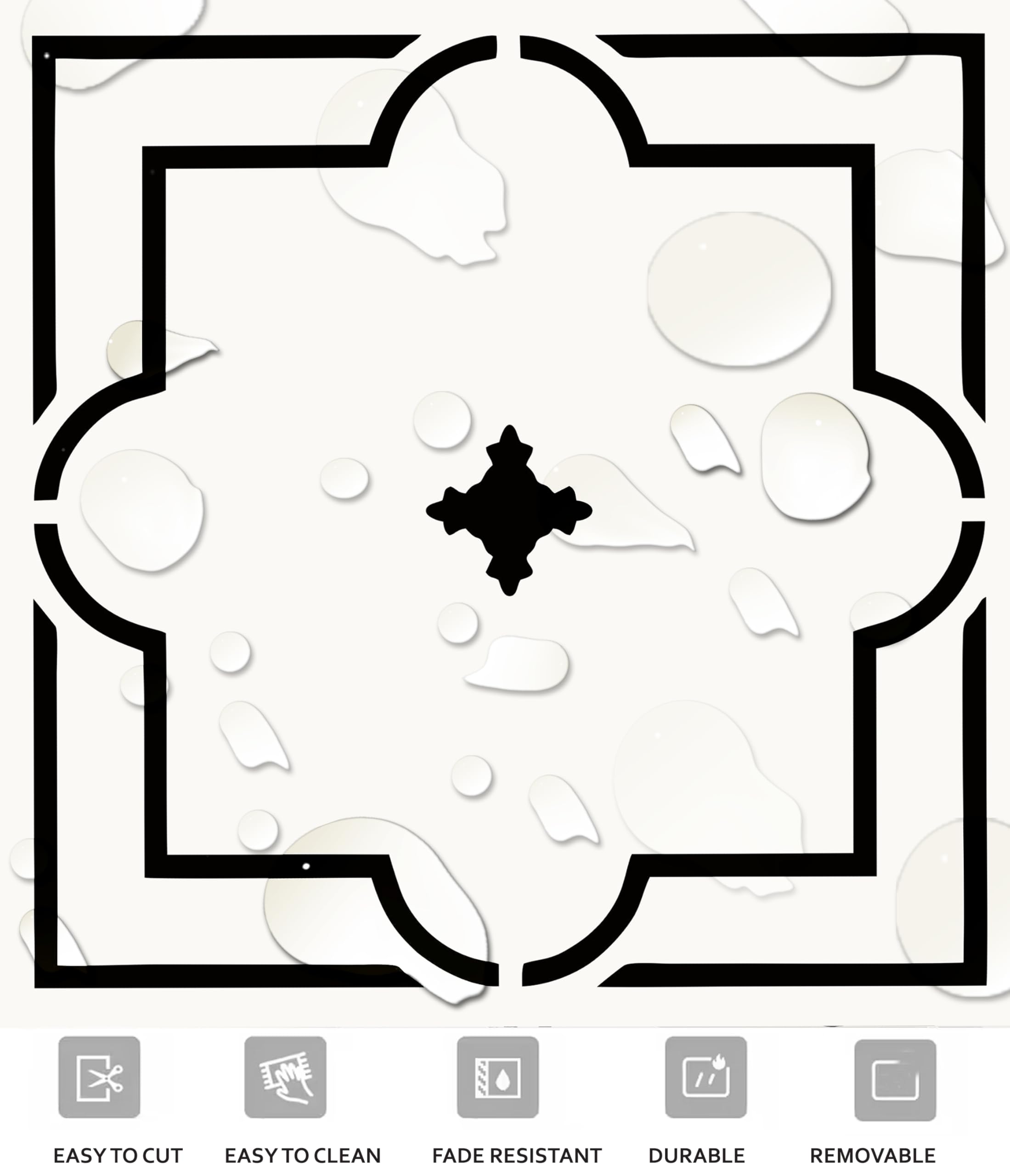 Bleucoin Dallas Anti-Slip Peel and Stick Floor Tile Stickers - Water-Resistant & Removable Vinyl Flooring for Bathroom, Kitchen, Laundry Room (12 Pack, 12.75