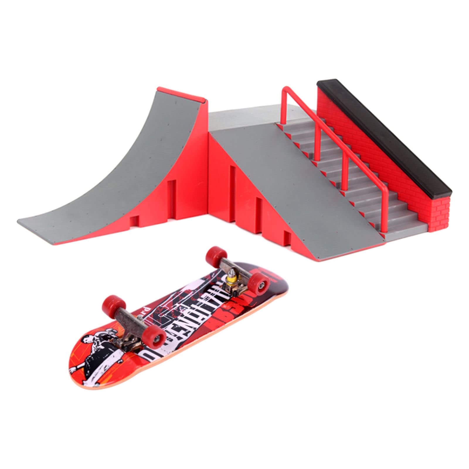 Skateboard Ramp Kit with Rails - Complete Starter Set for Finger Skateboards & Mini Scooters | Perfect for Party Games, Training & Improving Finger Coordination | Great for Kids, Teens & Adults