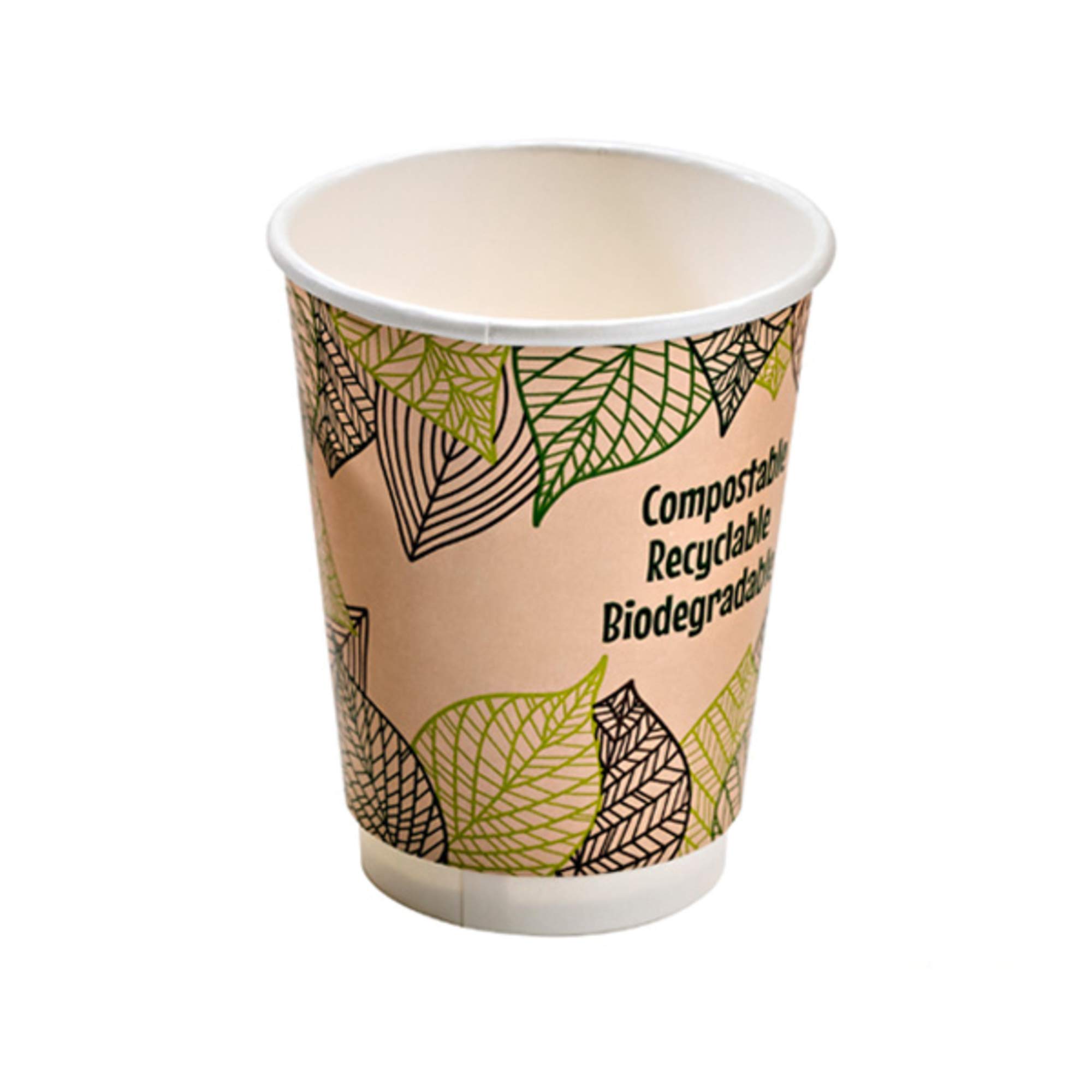 PacknWood 210GCDW16 - 16 oz Double Wall Compostable Coffee Cups (500 Count) - Eco Friendly Disposable Hot Drink Cups for Coffee & Tea - Recyclable Paper Cups 3.5