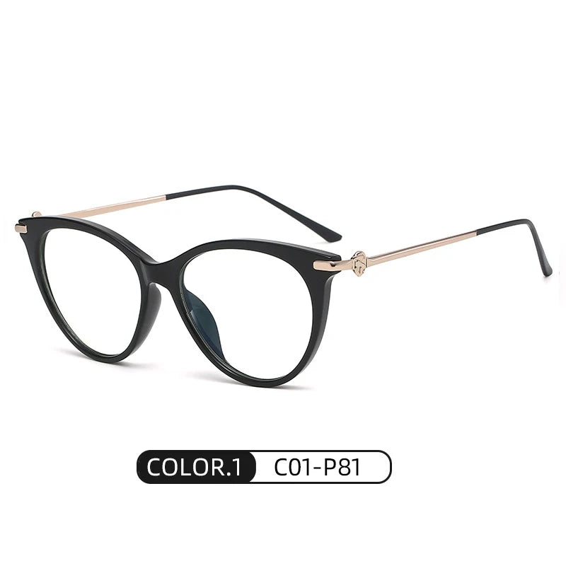 Bclear Women's Full Rim Cat Eye Acetate Alloy Eyeglasses WD810 - Stylish Reading Glasses for Work, Office & Everyday Fashion Accessory
