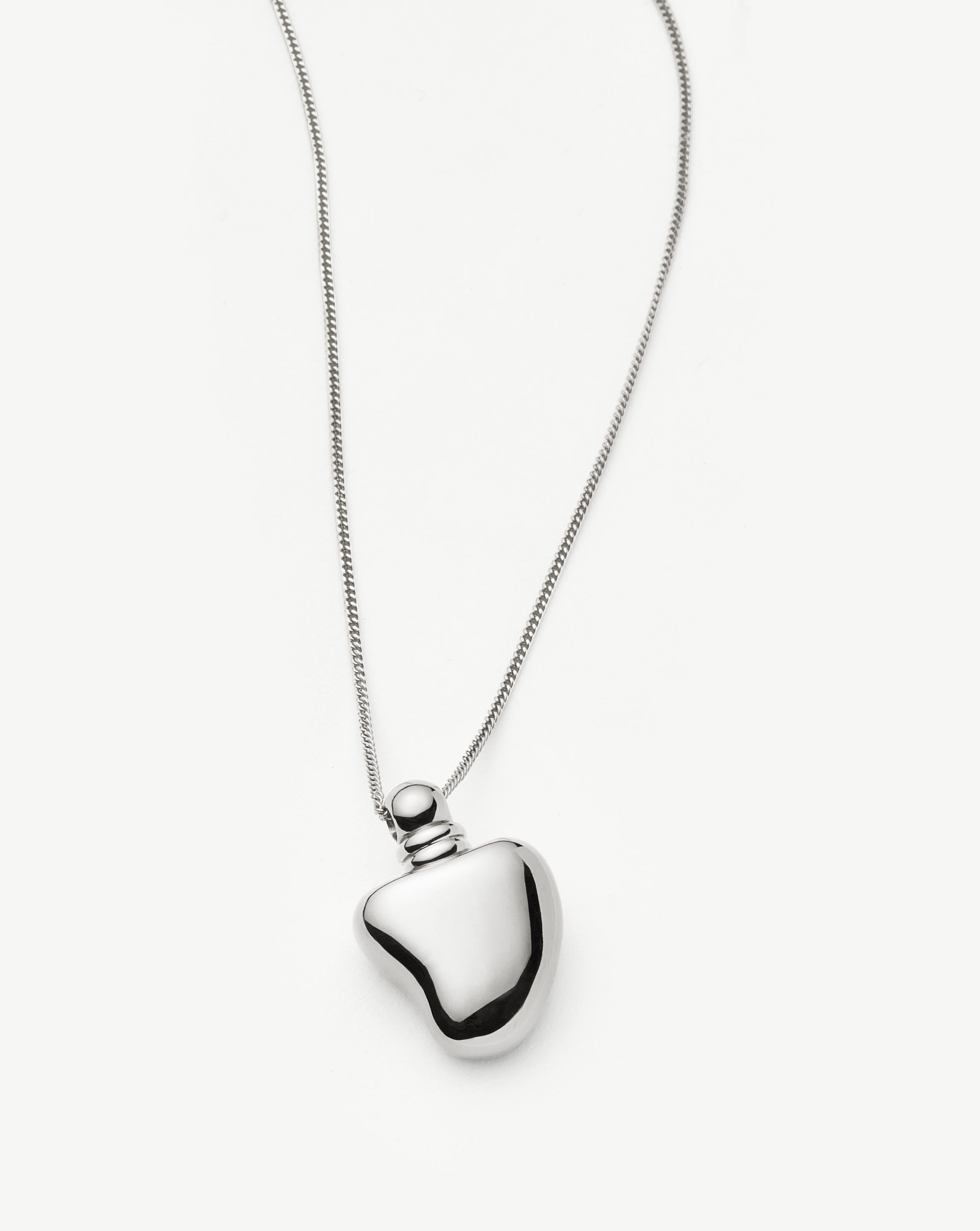 Silver Plated Heart Pendant Necklace with Message in a Bottle Charm - Romantic Gift for Her, Anniversary, Valentine's Day | Perfect for Couples, Weddings & Special Occasions