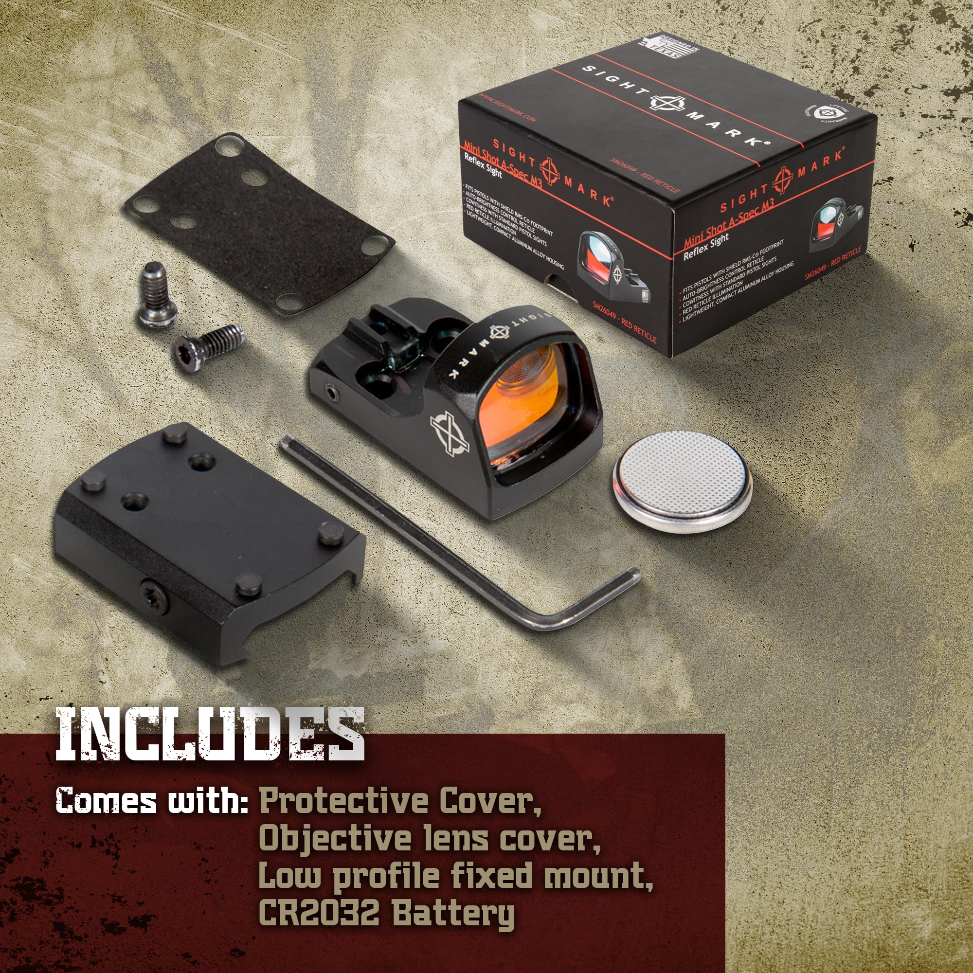 Sightmark Mini Shot A-Spec Reflex Sight - Red Dot Sight for Pistols & Rifles | Quick Target Acquisition | Hunting, Shooting Range & Home Defense Optics