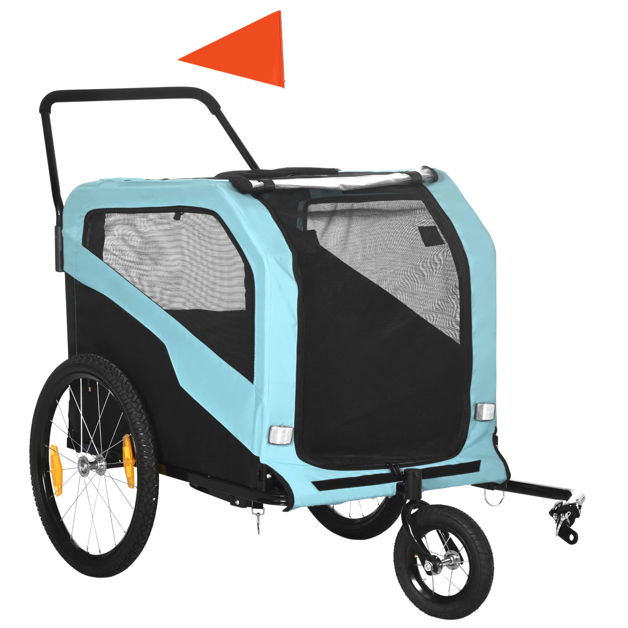 Aosom 2-in-1 Dog Bike Trailer & Pet Stroller for Large Dogs - Convertible Pet Carrier with Quick-Release Wheels, Foot Support & Safety Hitch - Perfect for Biking, Jogging & Outdoor Adventures with Your Pet