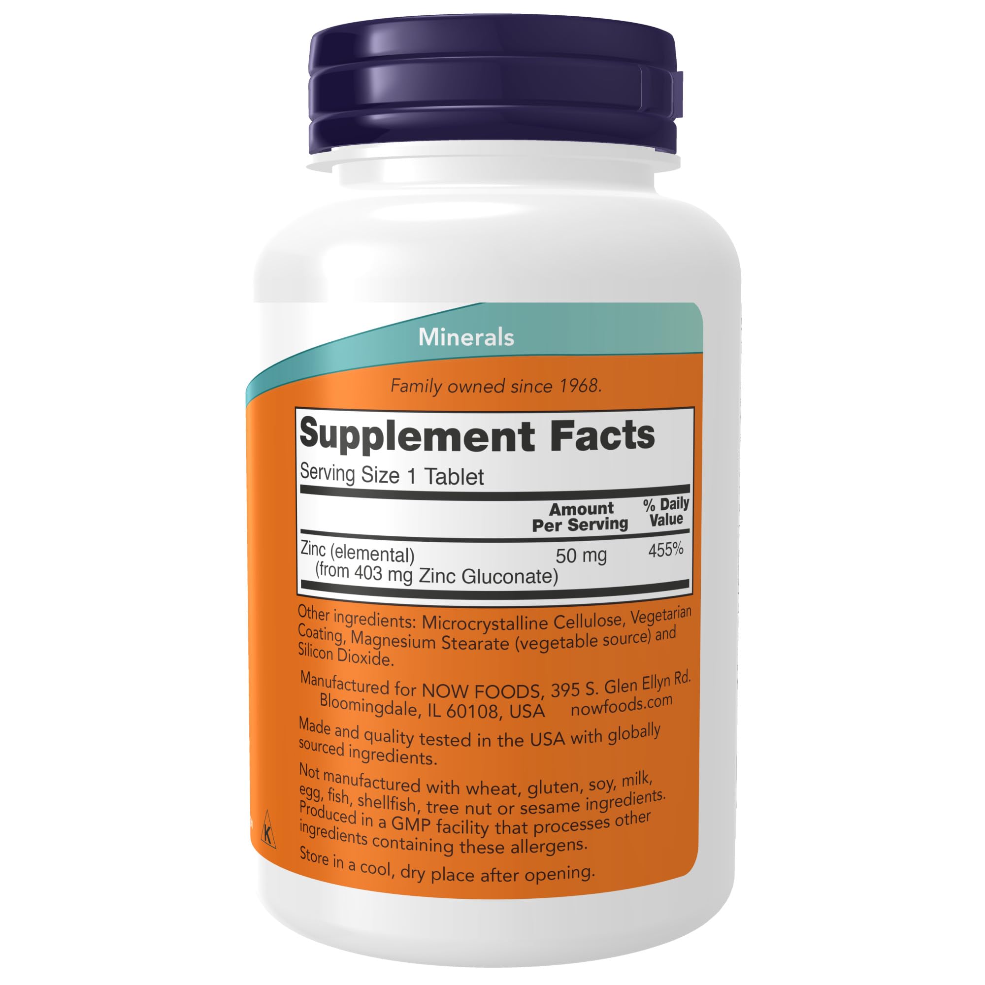 NOW Supplements Zinc 50mg - 250 Tablets (1 Pack) | Immune Support, Skin Health & Wound Healing | Daily Wellness Supplement for Adults & Kids