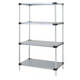 Heavy Duty 4-Tier Galvanized Steel Shelving Unit Kit - 24