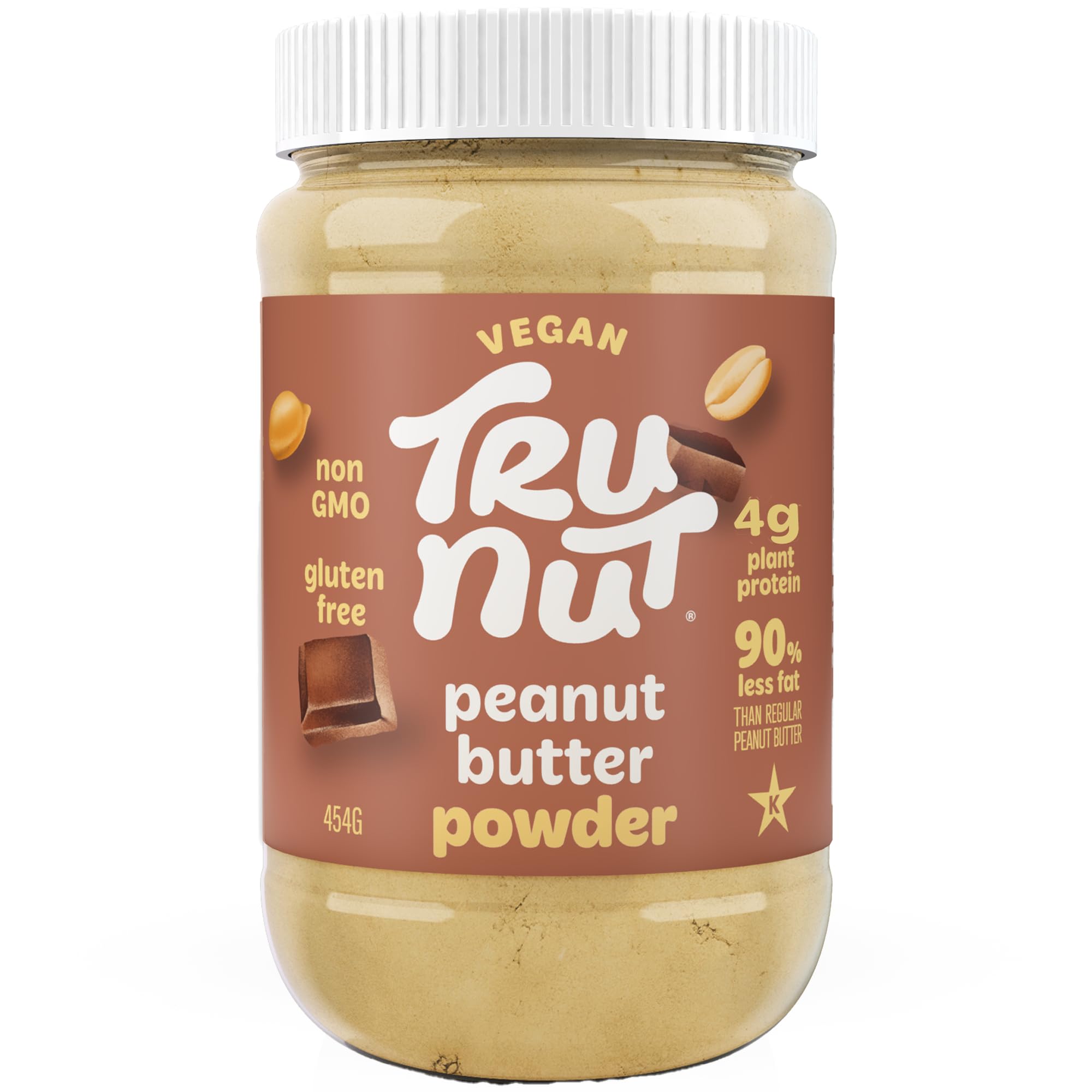 Tru-Nut Chocolate Peanut Butter Powder - 16oz, 6g Protein, 90% Less Fat | Low Carb, Gluten Free | Perfect for Smoothies, Protein Shakes, Baking & Healthy Snacks | Great for Weight Loss & Fitness Lovers