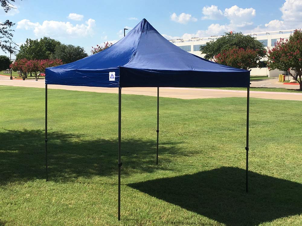 10'x10' DELTA Pop Up Party Tent - Commercial Instant Canopy for Weddings, Events & Outdoor Gatherings - Includes Wheel Bag & 4 Weight Bags (Navy Blue) - Perfect for Backyard Parties, Festivals & Camping