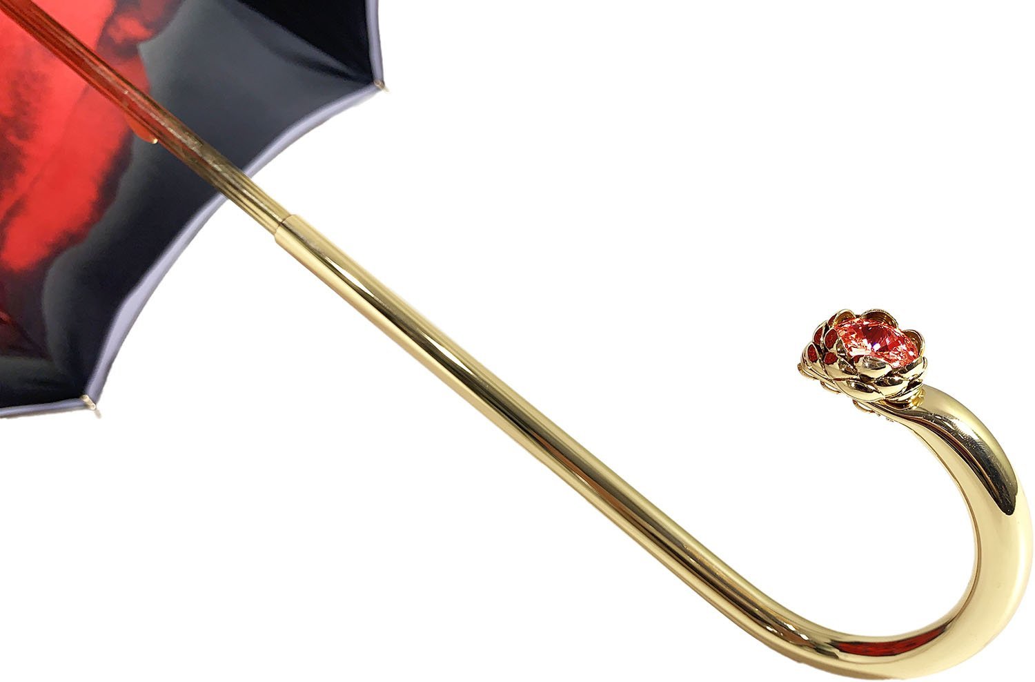 Stylish Red Umbrella with Elegant Rose Pattern - Perfect for Rainy Days, Weddings & Outdoor Events