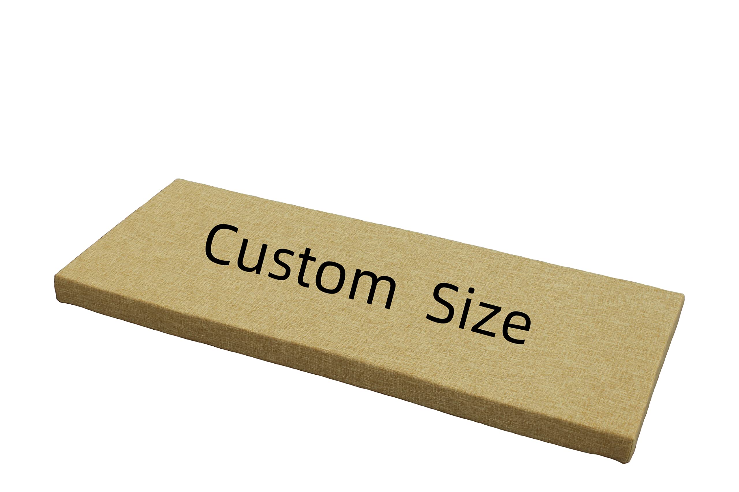 Custom Size Bench & Window Seat Cushions - Dark Yellow Indoor Furniture Cushions for Settee, Sofa & Home Decor | Perfect for Living Room, Bedroom & Bay Window Seating