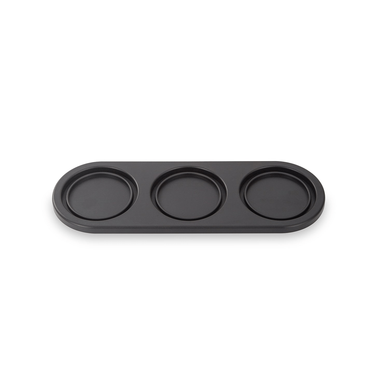 FinaMill Rectangular Trio Tray - Premium Black Spice Organizer for Kitchen Countertop | Perfect for Spice Storage, Cooking Prep & Countertop Organization