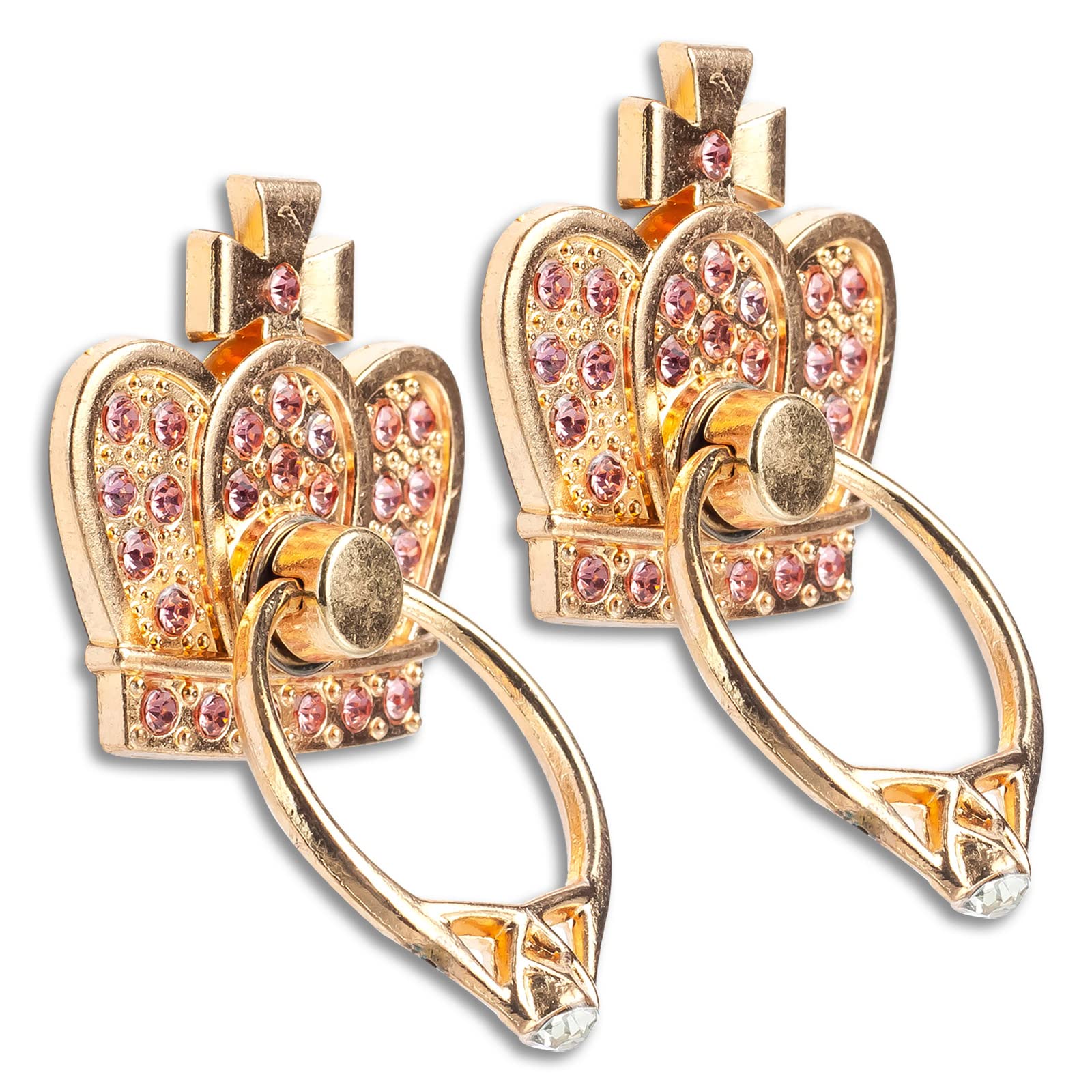 2 Pack Sparkly Rhinestone Phone Ring Holder - Bling Bling Glitter Phone Grip Stand with Artificial Diamonds for Cell Phones & Tablets | Perfect for Hands-Free Viewing, Selfies, and Secure Grip