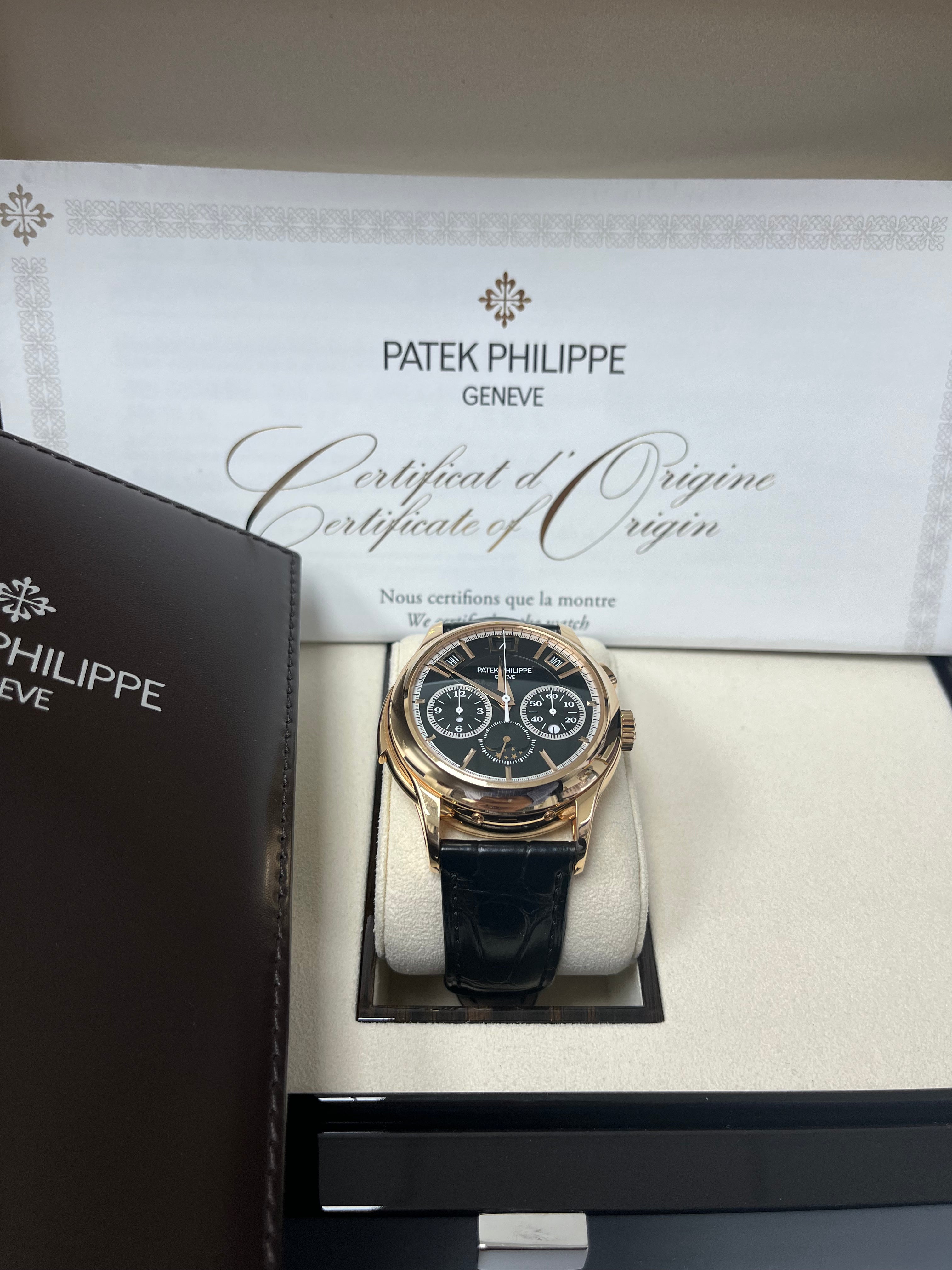 Patek Philippe Grand Complications 5208R-001 Rose Gold Black Dial Luxury Watch - Perfect for Formal Events & Collectors