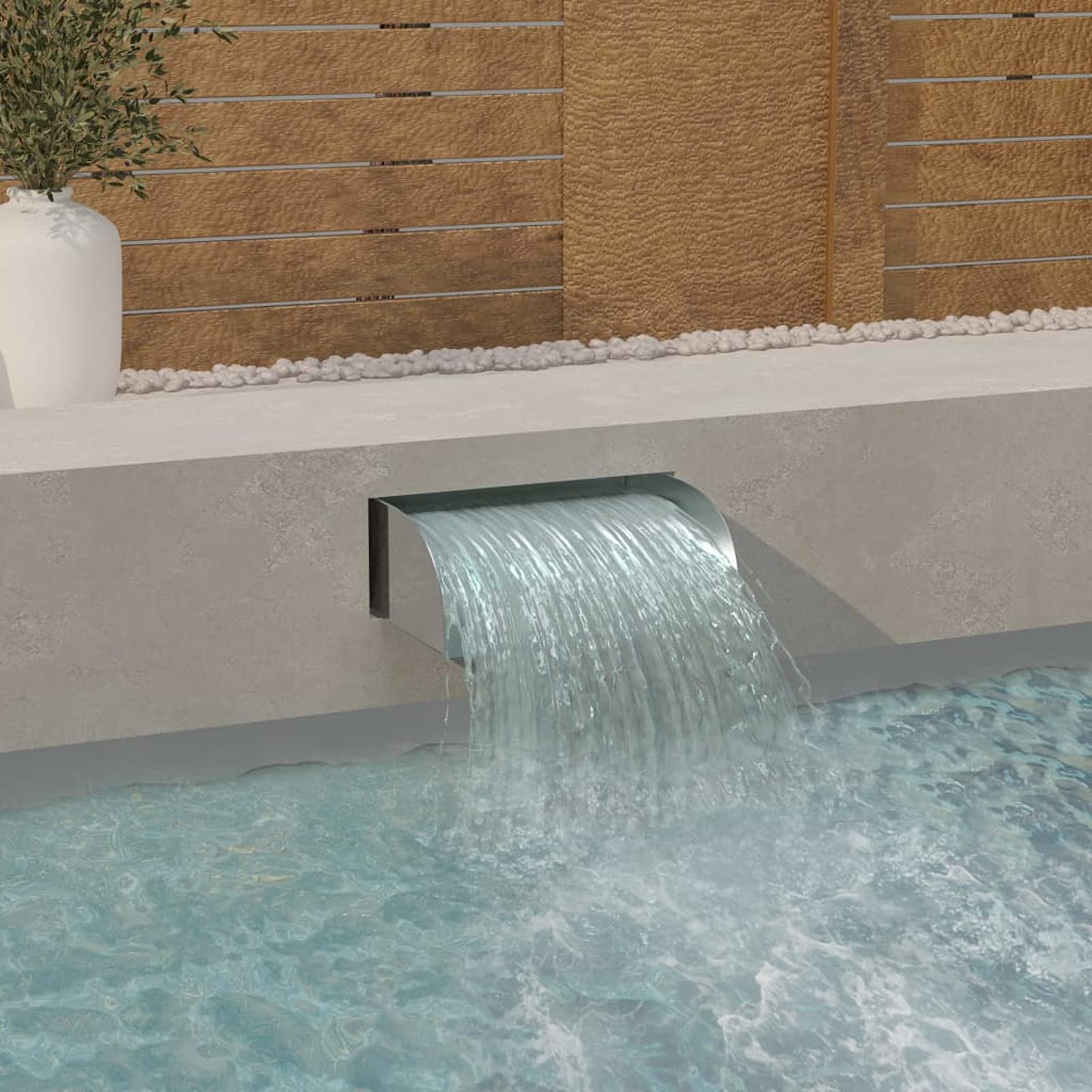 304 Stainless Steel Pool Waterfall Fountain - 17.7