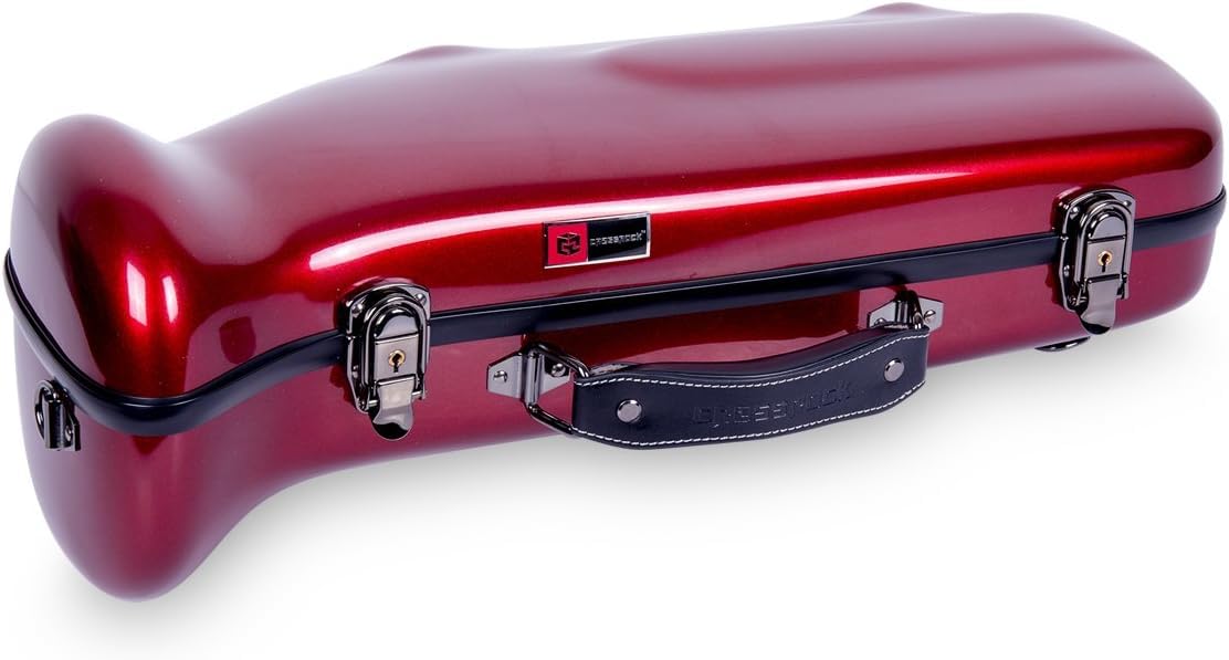 Premium Crossrock Fiberglass Trumpet Case - Durable Hardshell with Adjustable Backpack Straps, Red - Perfect for Music Students & Professional Musicians On The Go