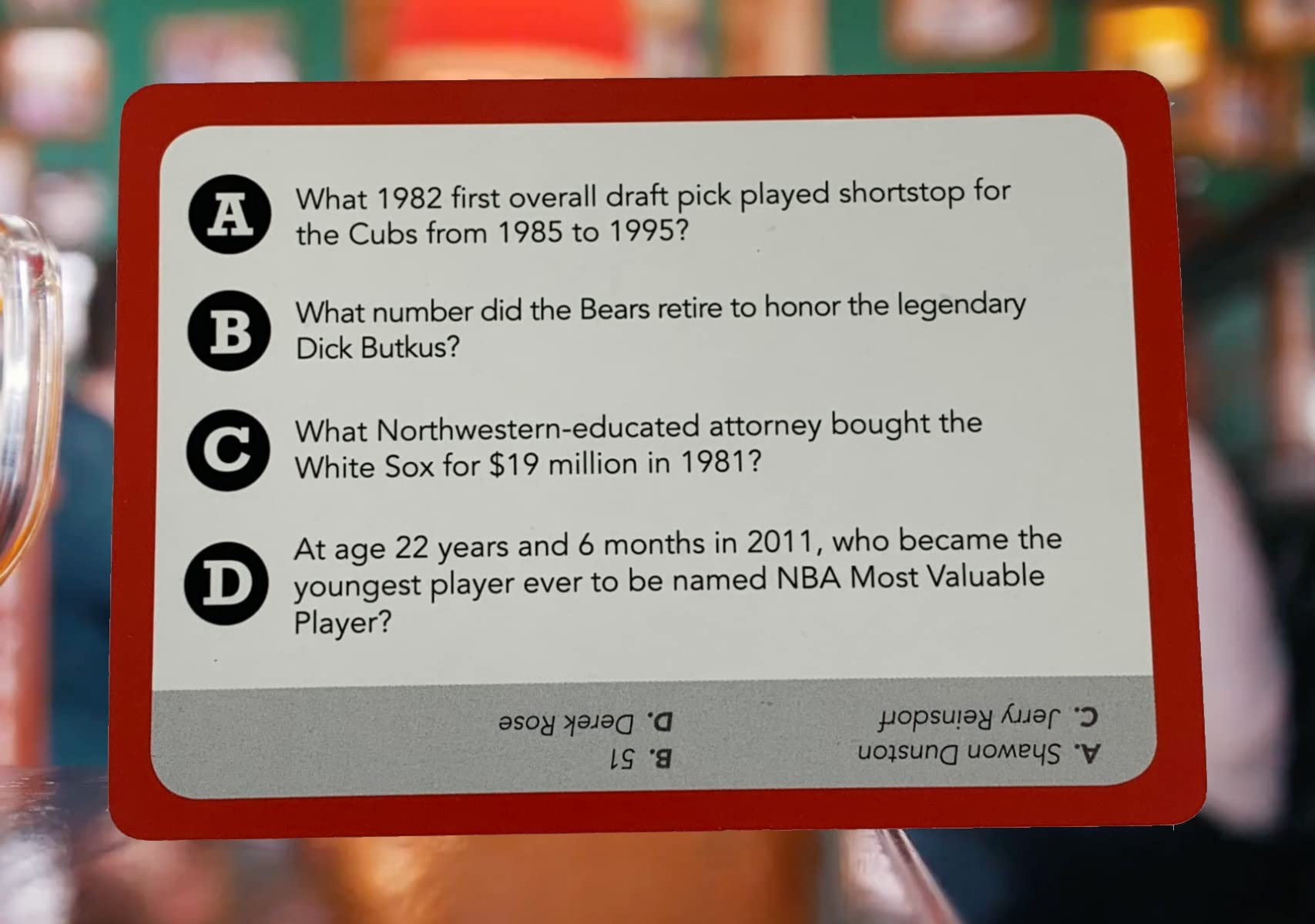 Chicago Sports Trivia Game - Fun Facts & Team History for Cubs, Bears, Bulls & White Sox Fans | Perfect for Game Nights & Sports Bars