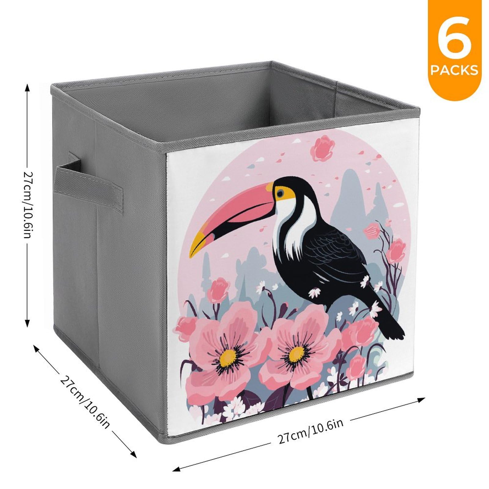 Collapsible Waterproof Storage Cube Bins with Handles - 6-Pack Organizer Baskets for Toys, Clothes & Home Organization | Perfect for Closets, Bedrooms, Offices & Kids' Rooms