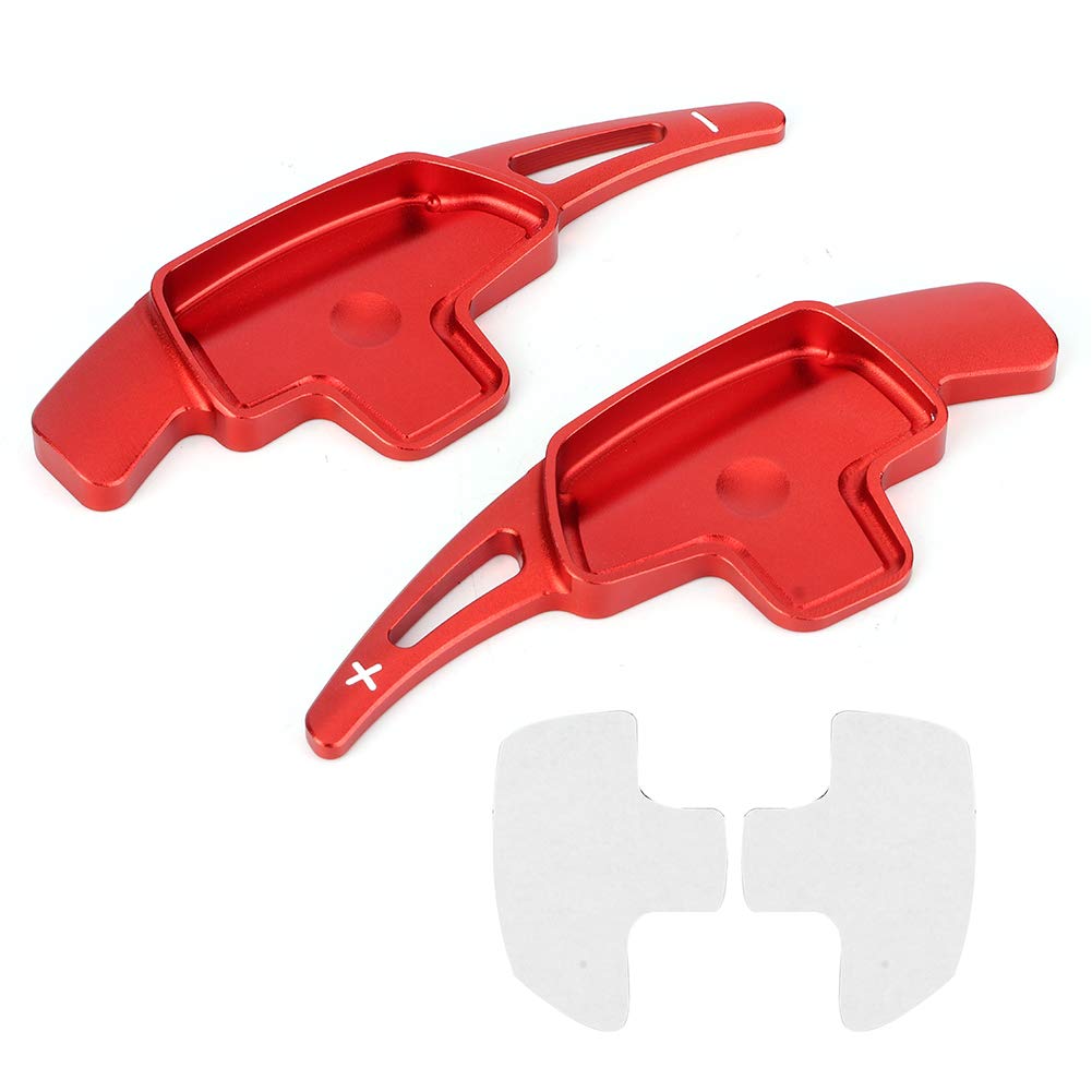 KIMISS Red Steering Wheel Paddle Shift Extension - Compatible with Mercedes-Benz CLA CLS GLA - Aluminum Alloy Gear Shifter Trim for Enhanced Driving Performance - Perfect for Racing & Sporty Interior Decoration
