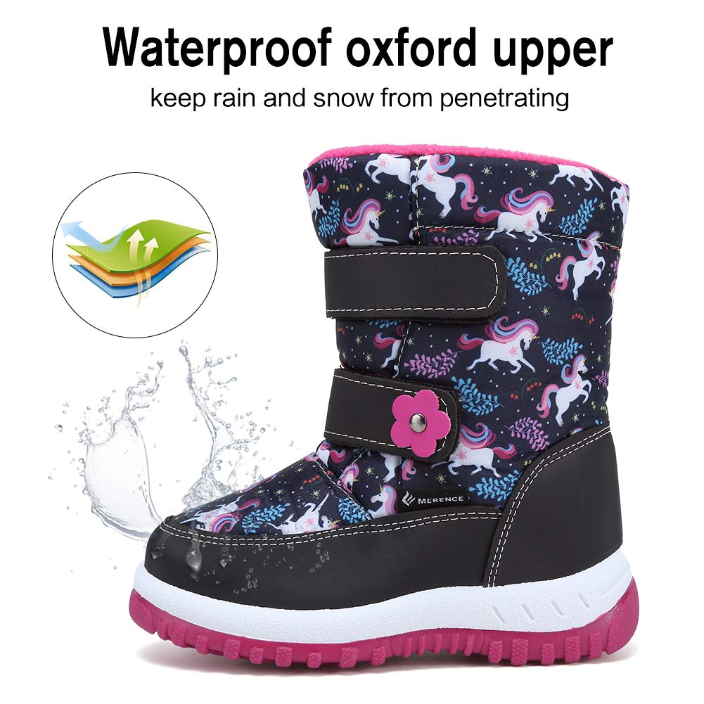 EQUICK Waterproof Winter Snow Boots for Boys & Girls - Lightweight Kids Boots with Warm Fur Lining (Toddler/Little Kid/Big Kid) - Perfect for Outdoor Play & Cold Weather Activities